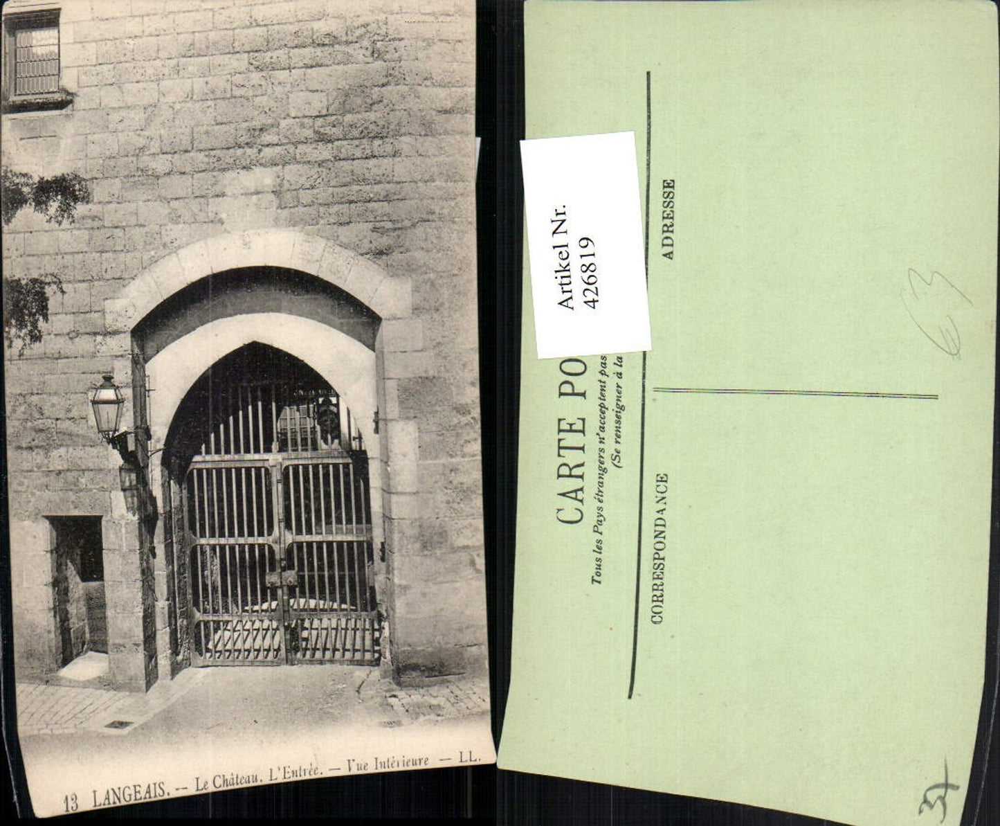 426819,Centre Indre-et-Loire Langeais Le Chateau L'Entree Schloss Tor