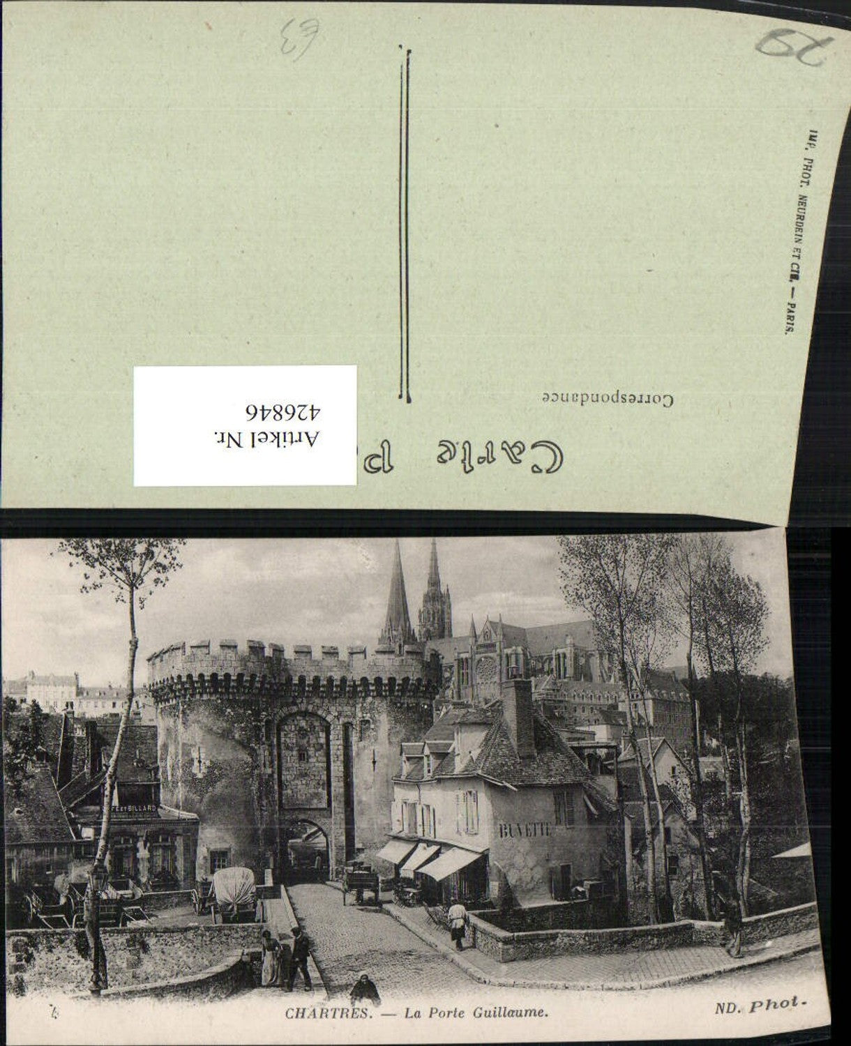 426846,Centre Eure-et-Loir Chartres La Porte Guillaume Teilansicht Tor