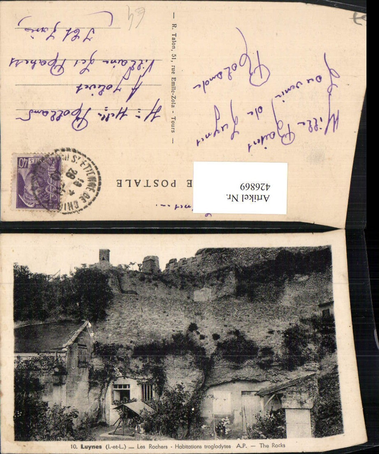 426869,Centre Indre-et-Loire Luynes Les Rochers Habitations troglodytes Felshaus