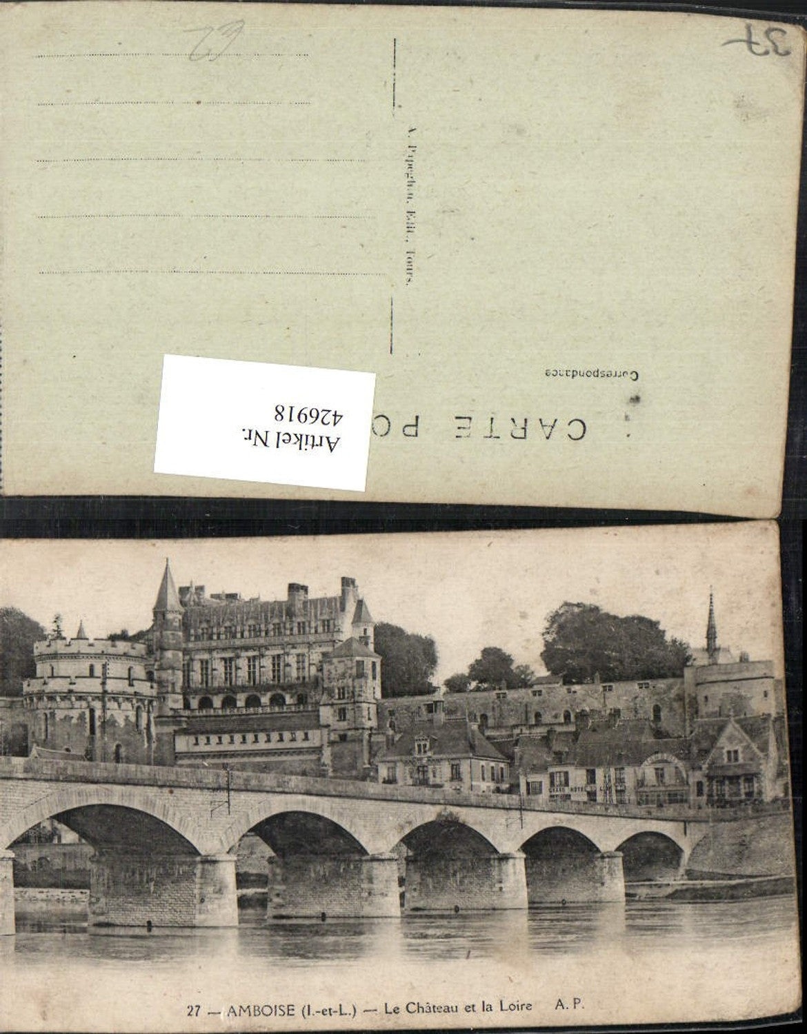 426918,Centre Indre-et-Loire Amboise Le Chateau et la Loire Schloss Brücke