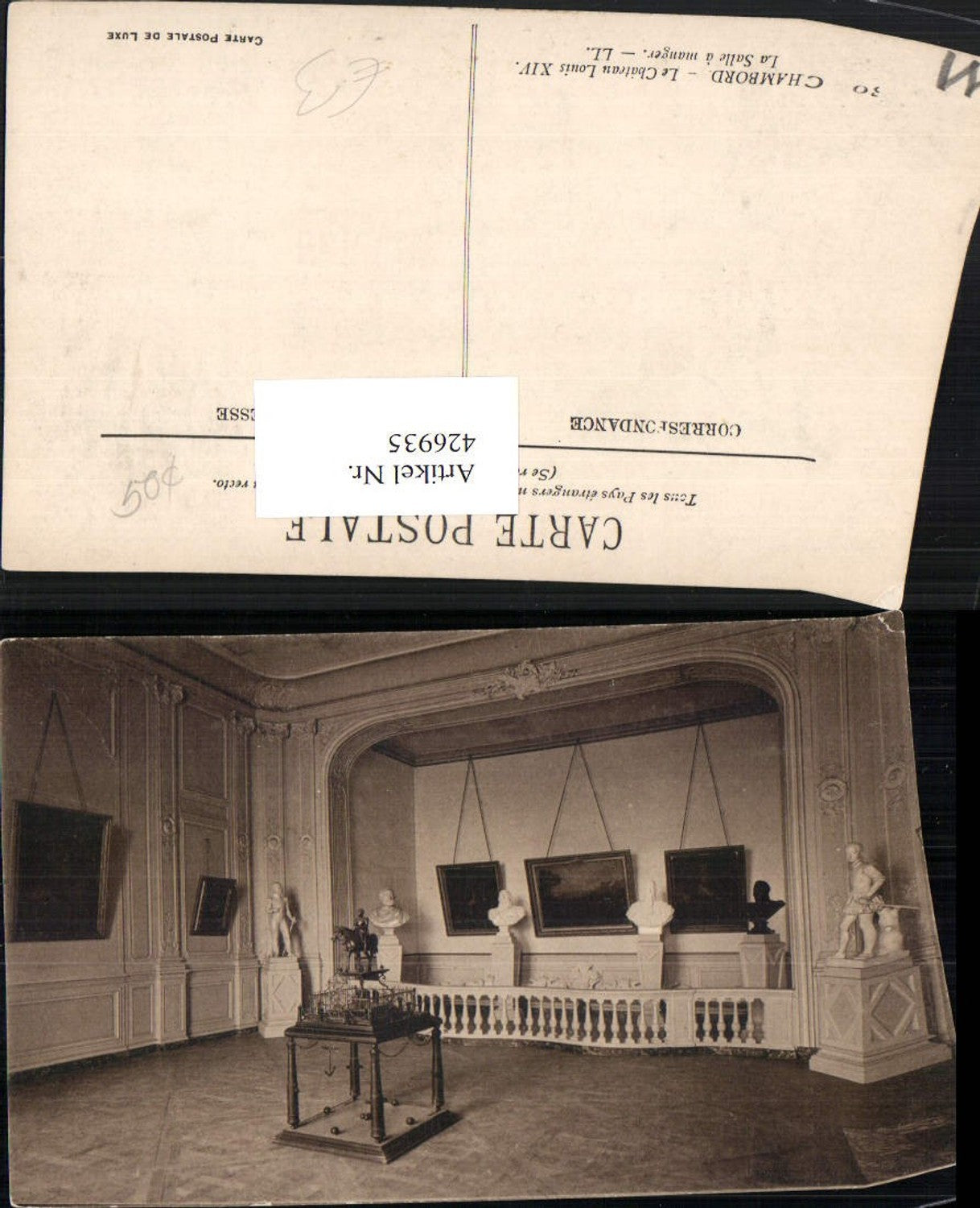 426935,Centre Loire-et-Cher Chambord Le Chateau Louis Salle a manger Schloss Saal