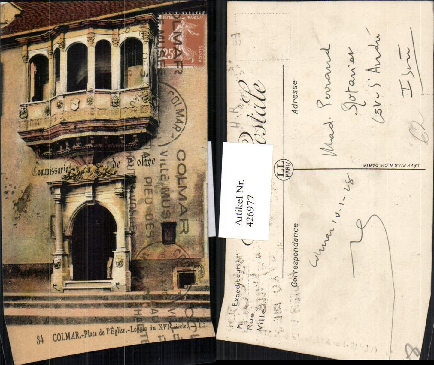 426977,Elsass Haut-Rhin Colmar Place de l'Eglise Loggia