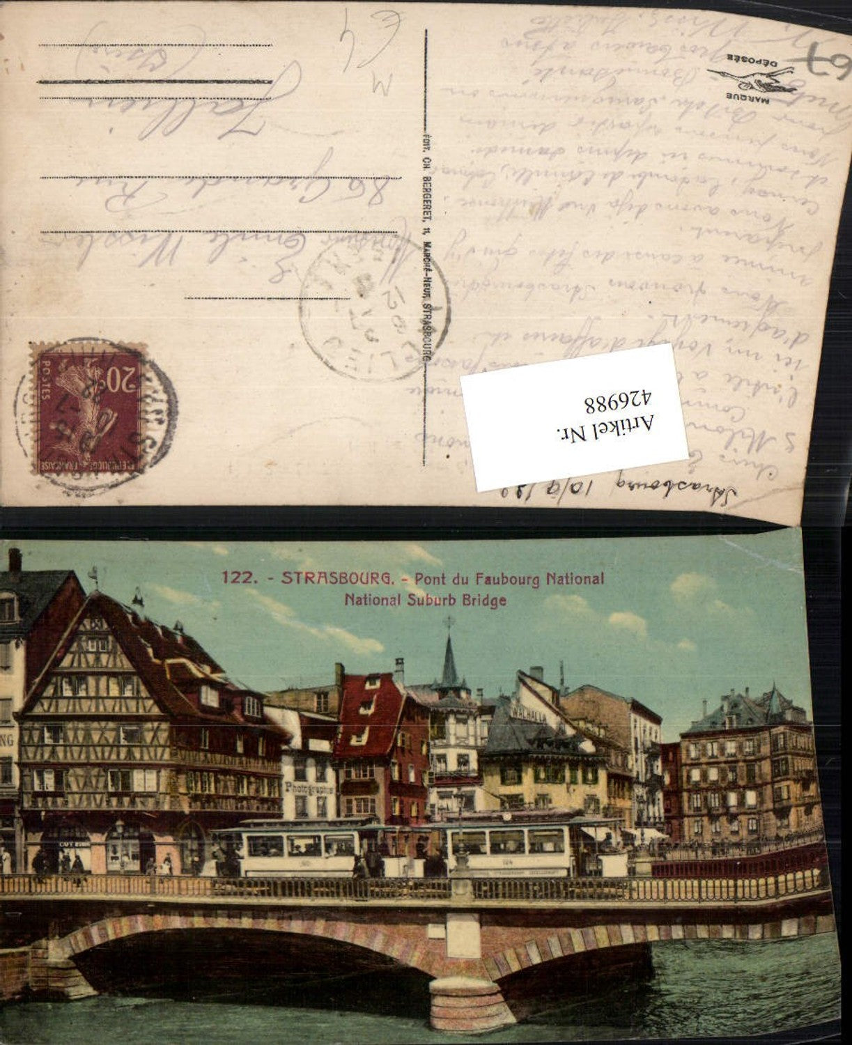 426988,Elsass Bas-Rhin Strasbourg Straßburg Pont du Faubourg Brücke Straßenbahn
