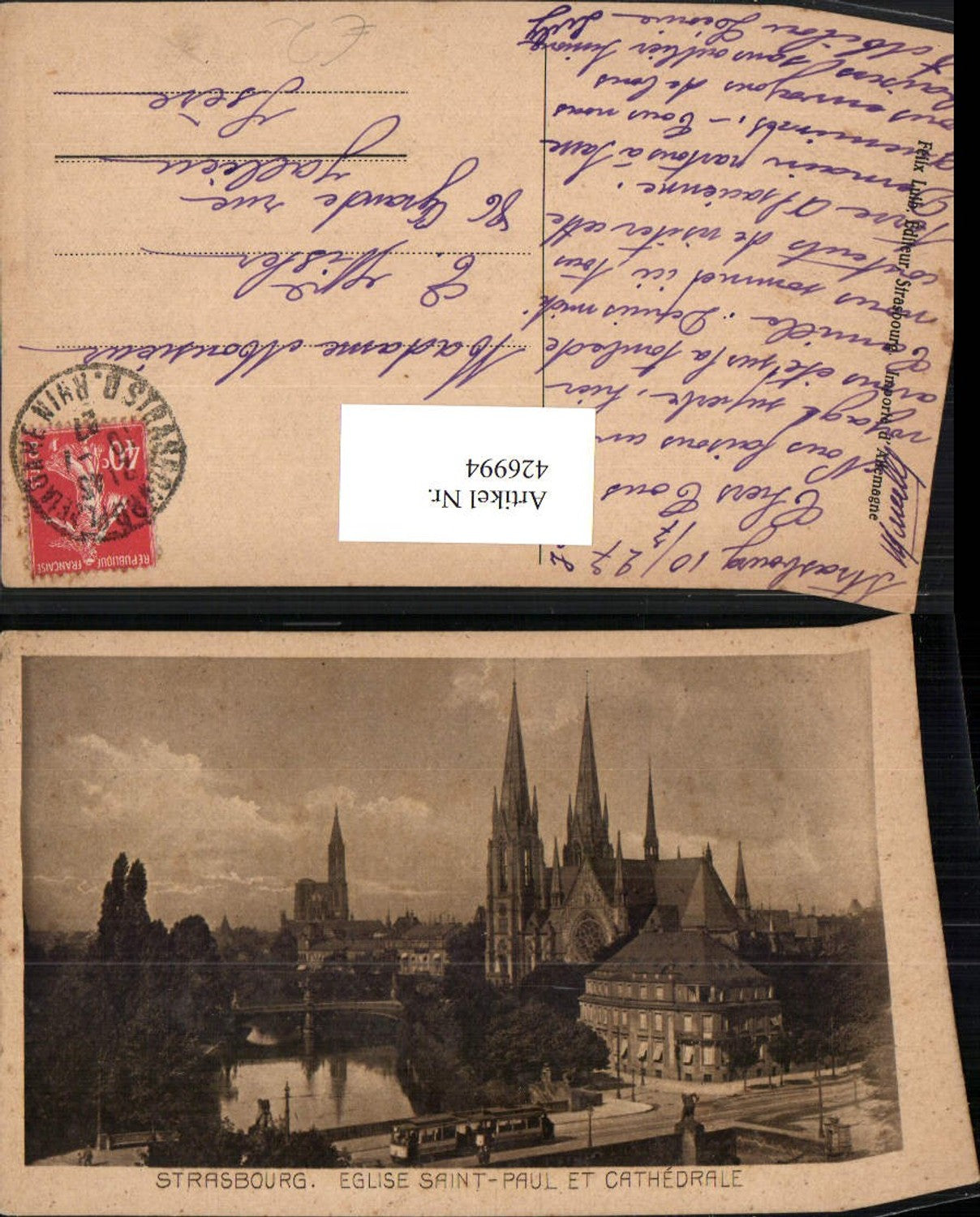 426994,Elsass Bas-Rhin Strasbourg Straßburg Eglise Saint-Paul et Cathedrale Kirche