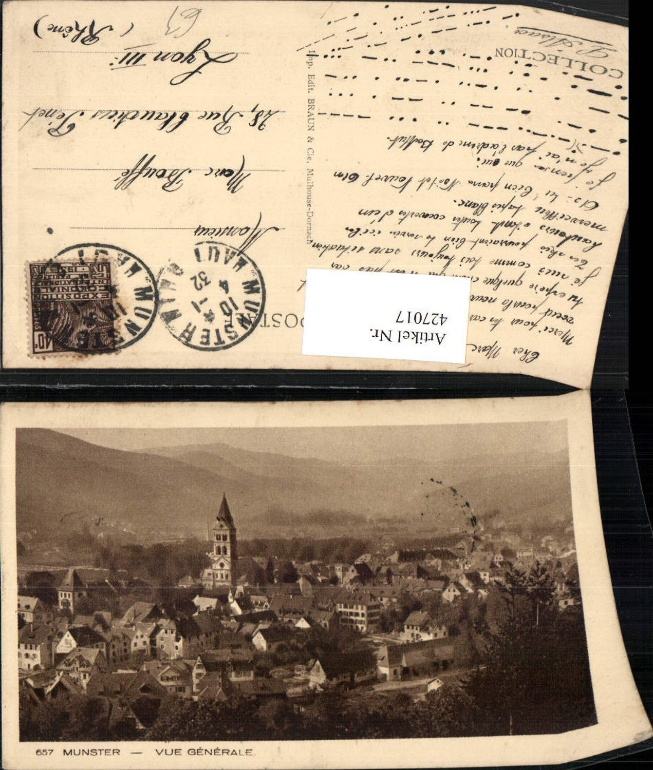 427017,Elsass Haut-Rhin Munster Vue Generale Totale