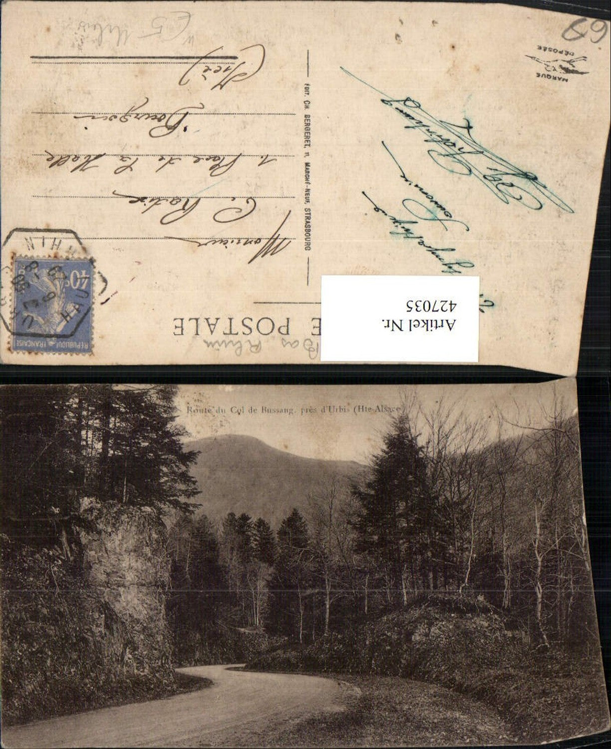427035,Elsass Haut-Rhin Route du Col de Bussang pres Urbis Straße
