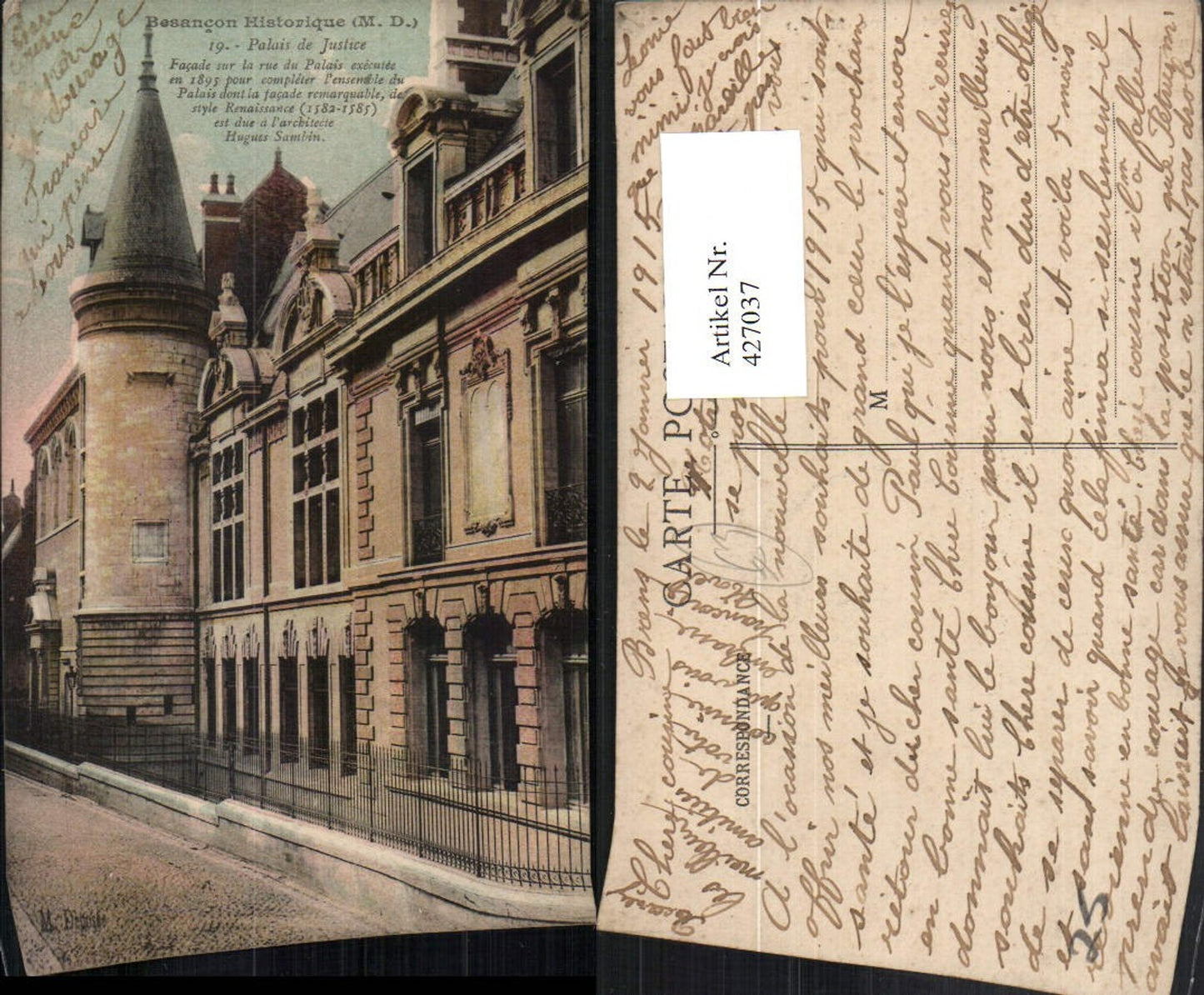 427037,Franche-Comte Doubs Besancon Palais de Justice Justizpalast