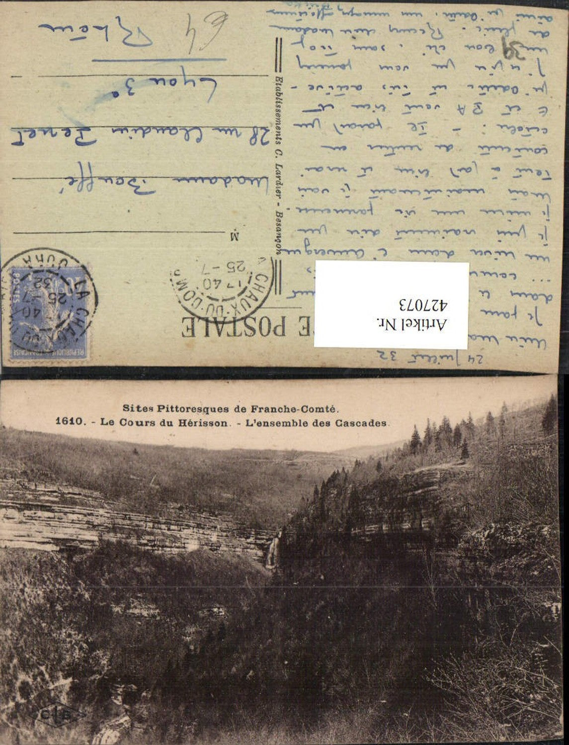 427073,Franche-Comte Jura Le Cours du Herisson L'ensemble des Cascades