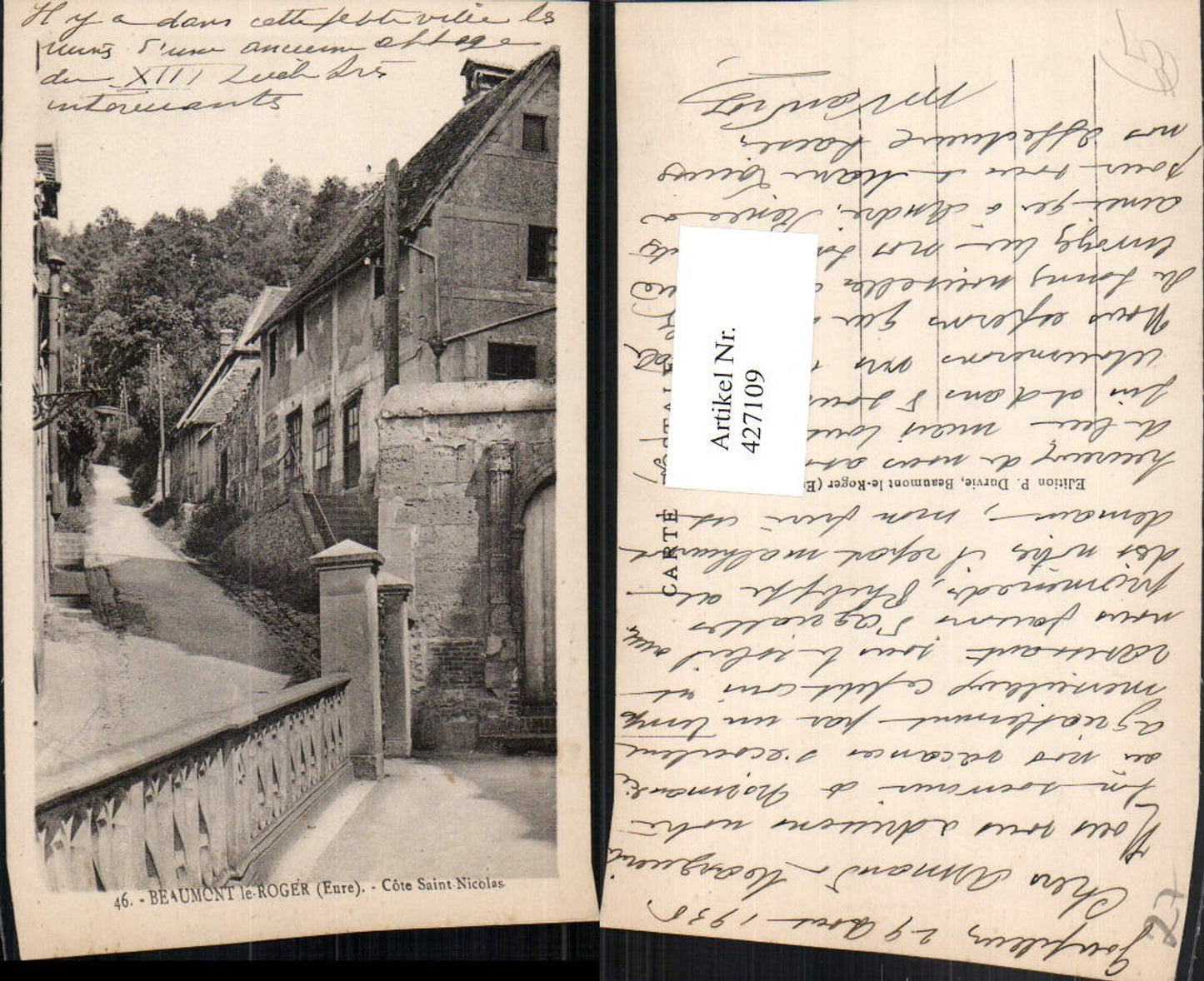 427109,Haute-Normandie Eure Beaumont-le-Roger Cote Saint Nicolas Straße