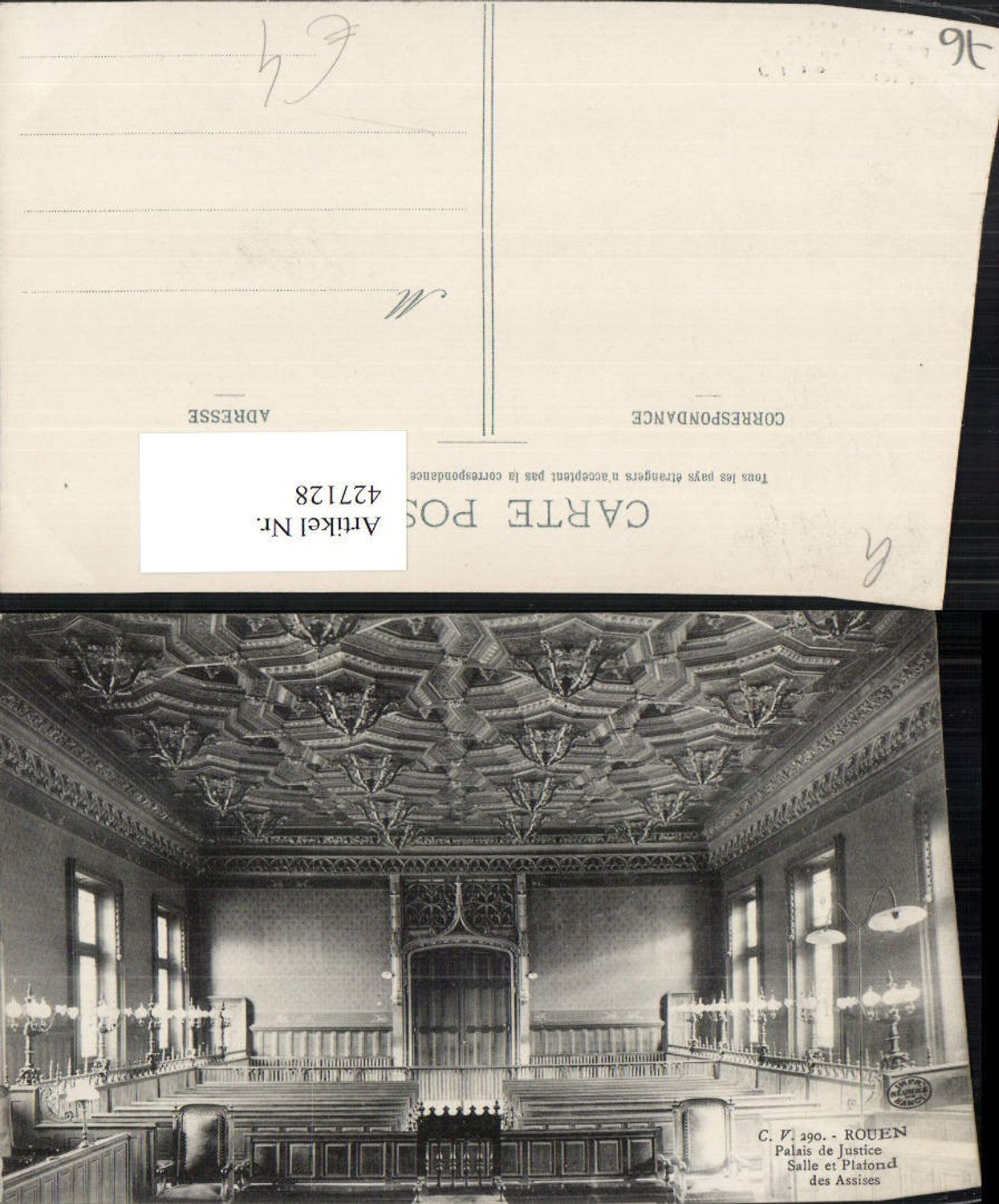 427128,Haute-Normandie Seine-Maritime Rouen Palais de Justice Justizpalast Saal