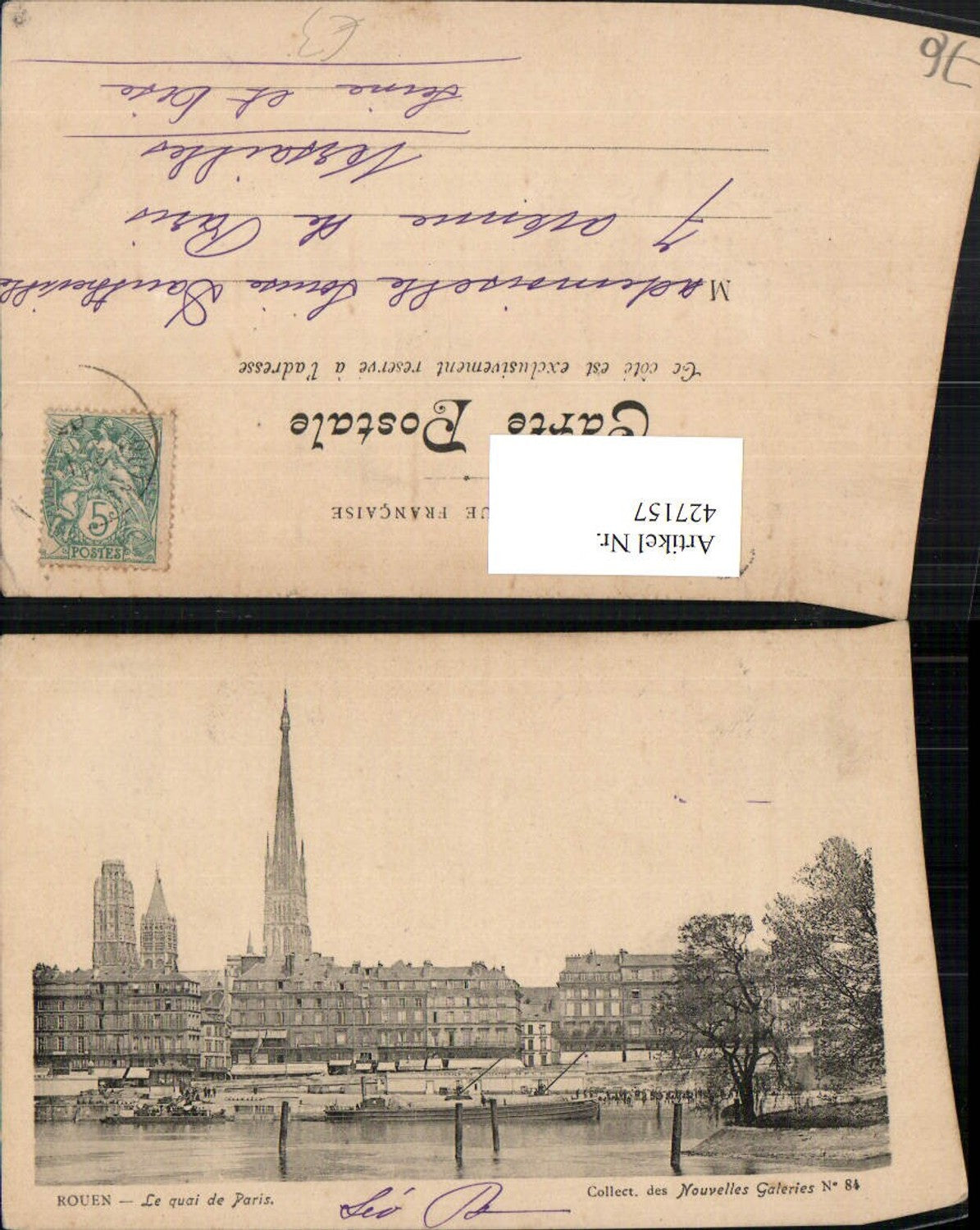 427157,Haute-Normandie Seine-Maritime Rouen Le Quai de Paris Teilansicht