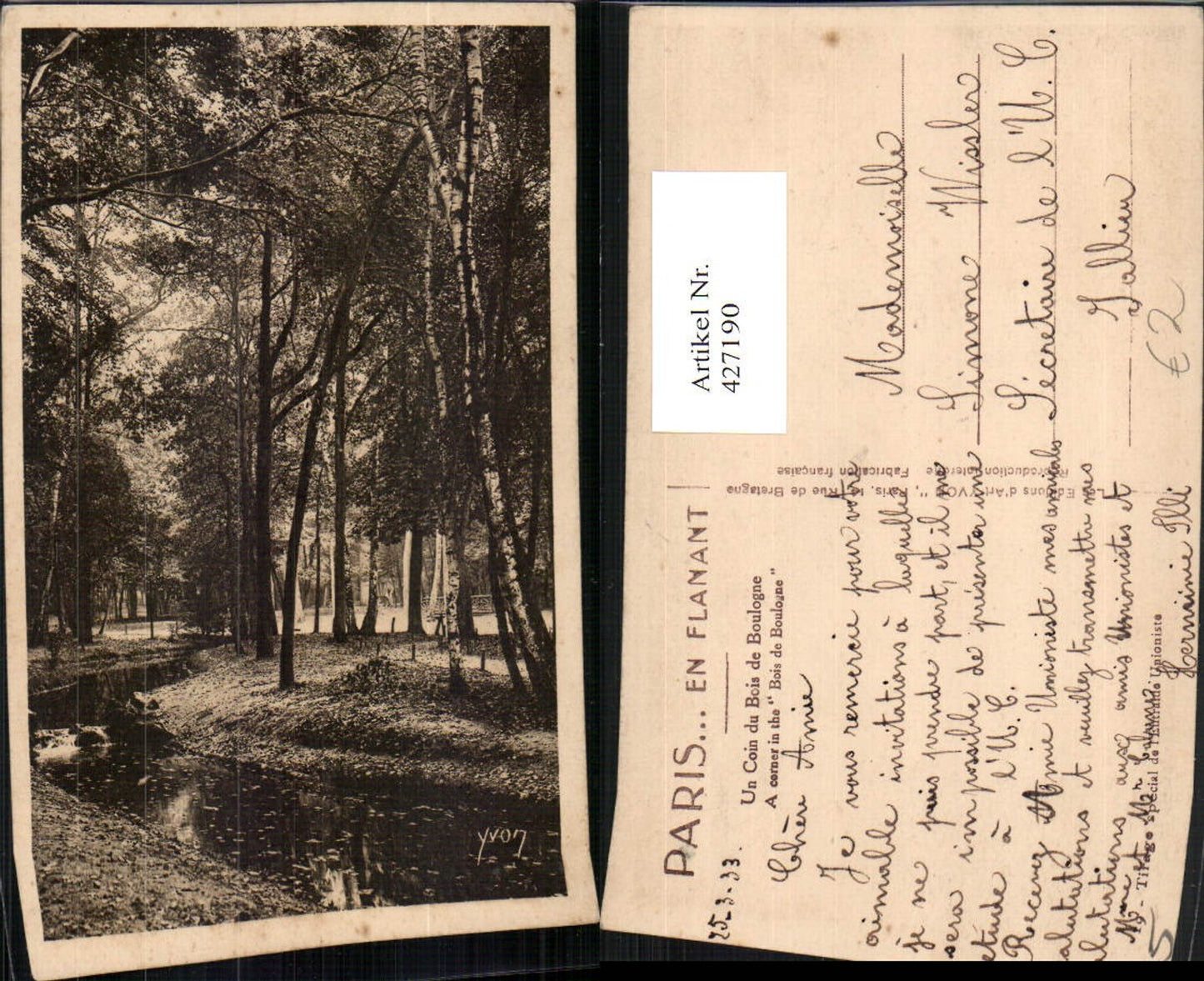 427190,Ile-de-France Paris Un Coin du Bois de Boulogne Park