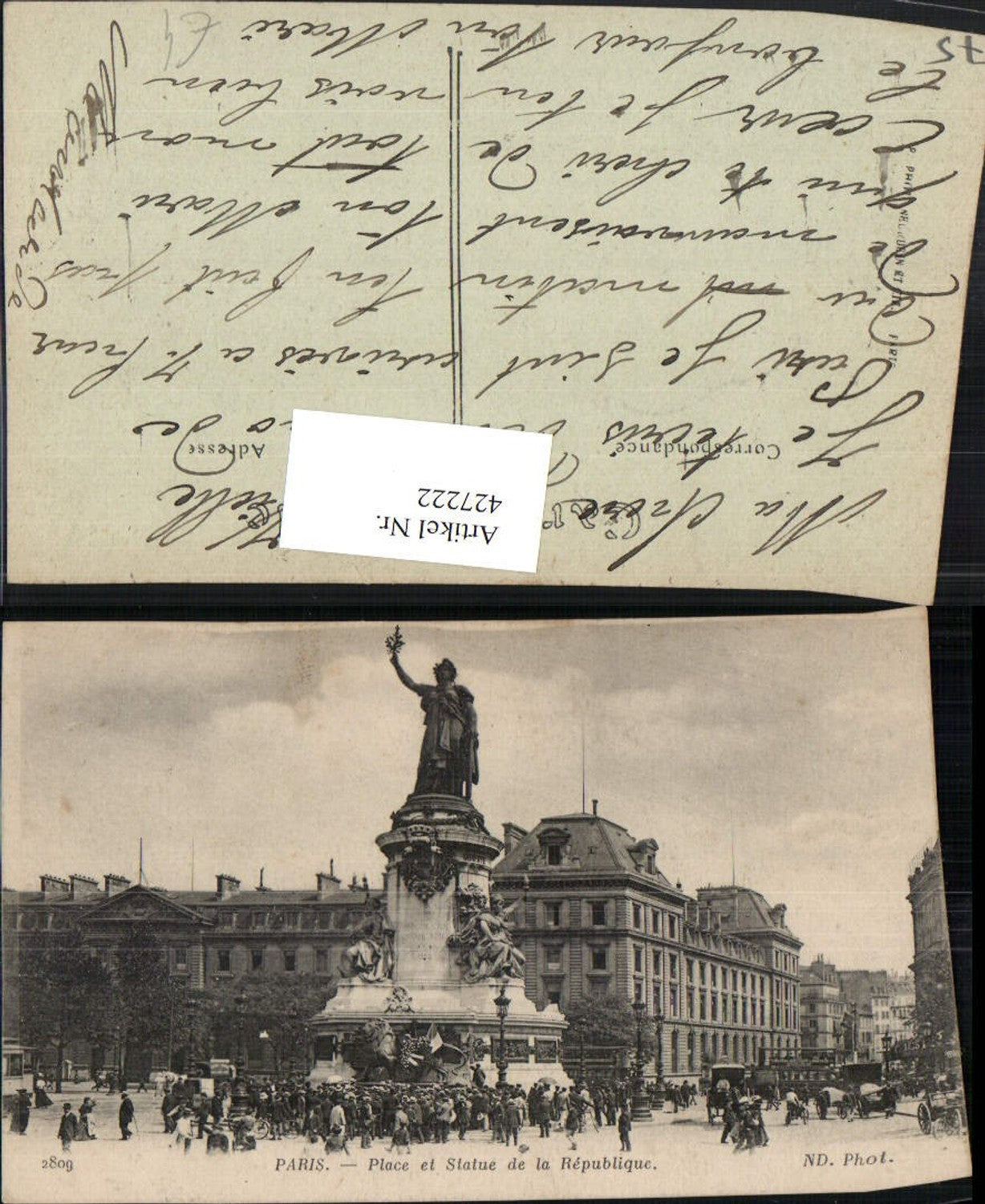 427222,Ile-de-France Paris Place et Statue de la Republique Monument