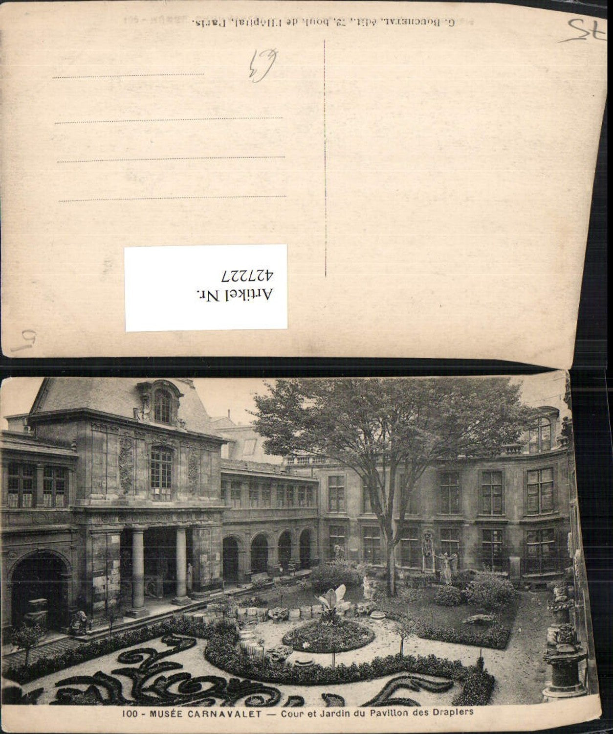 427227,Ile-de-France Paris Musee Carnavalet Cour and Jardin du Pavillon des Draplers