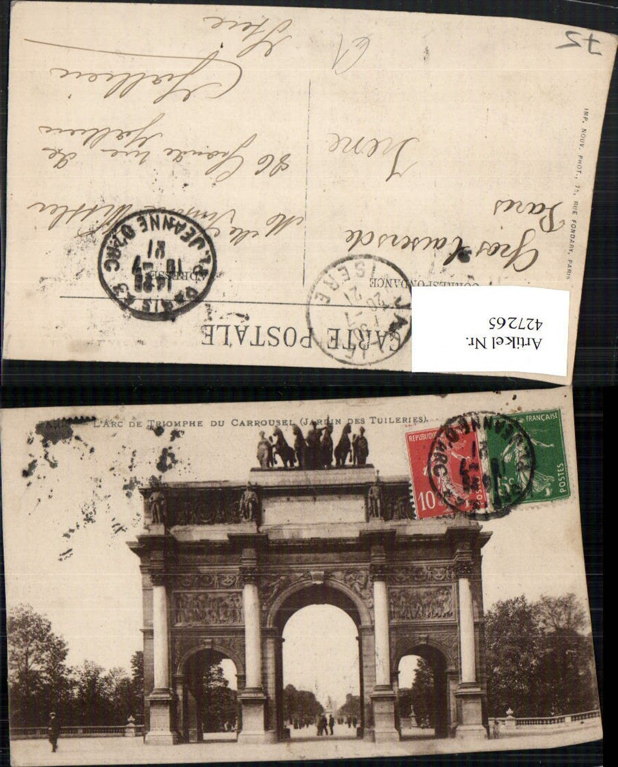 427265,Ile-de-France Paris Arc de Triomphe du Carrousel Triumphbogen