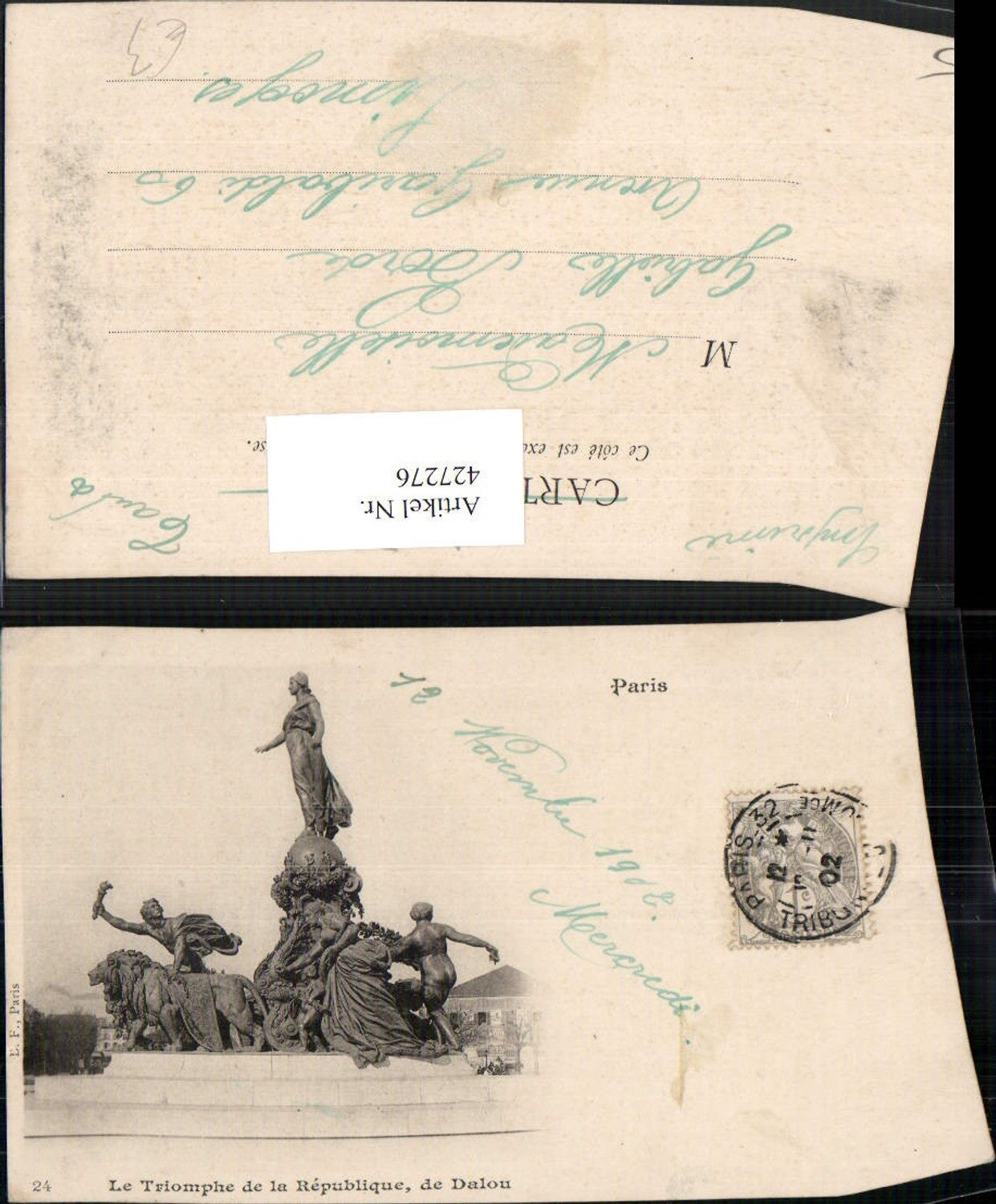 427276,Ile-de-France Paris Le Triomphe de la Republique de Dalou Statue