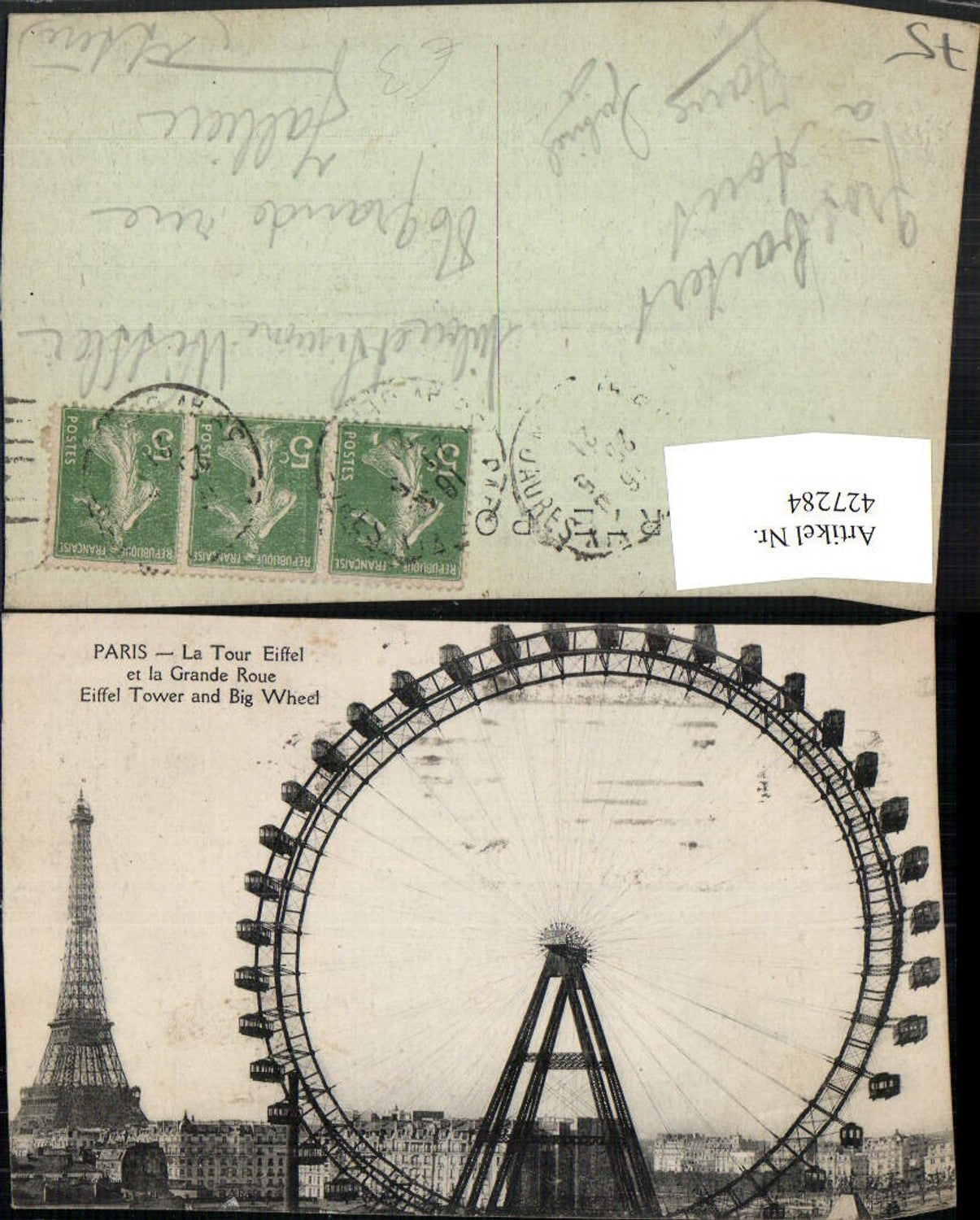 427284,Ile-de-France Paris La Tour Eiffel et la Grande Roue Riesenrad Eiffelturm