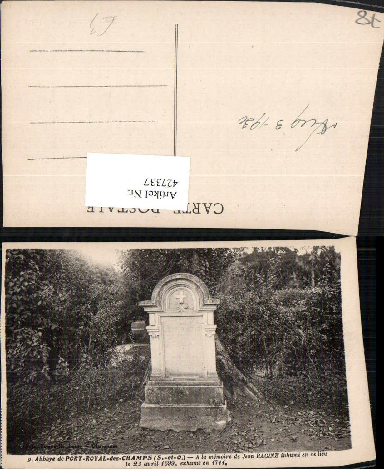 427337,Ile-de-France Yvelines Abbaye de Port-Royal-des-Champs Memoire de Jean Racine