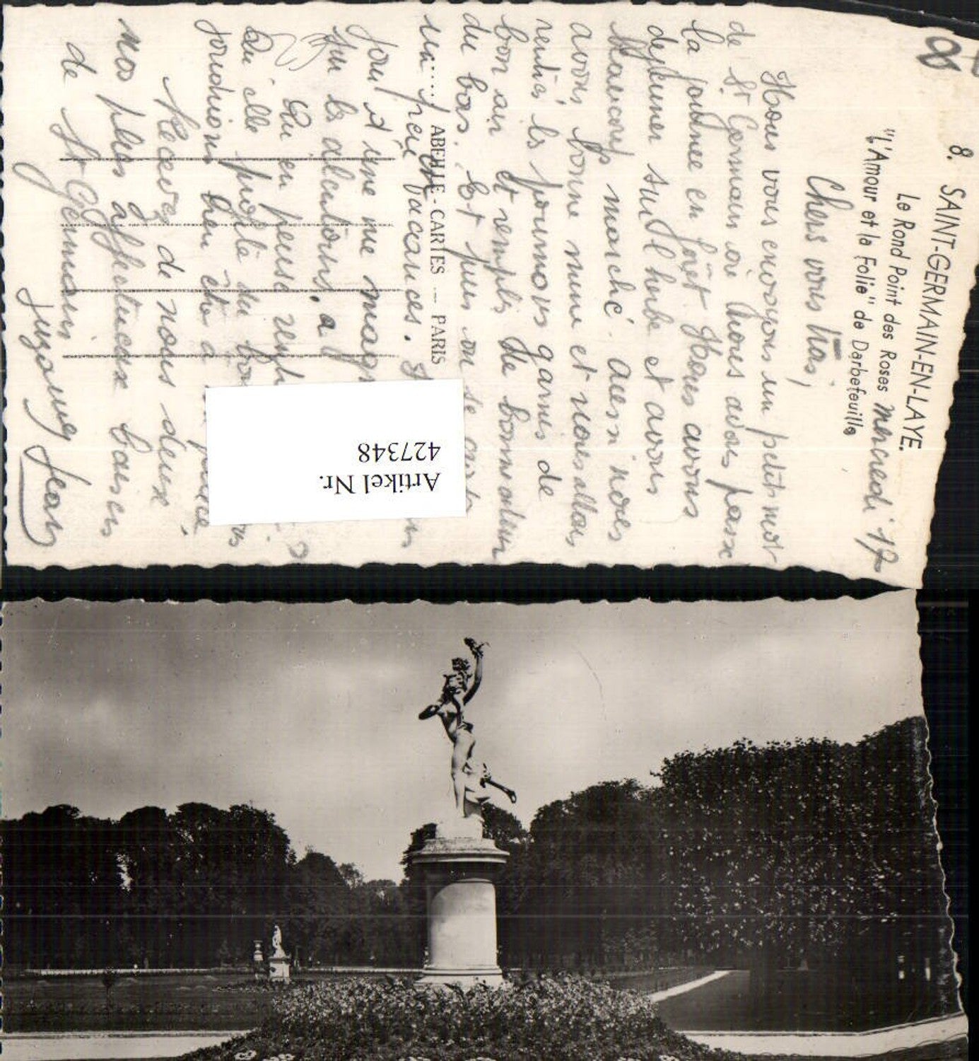 427348,Ile-de-France Yvelines Saint-Germain-en-Laye Rond Point des Roses Statue