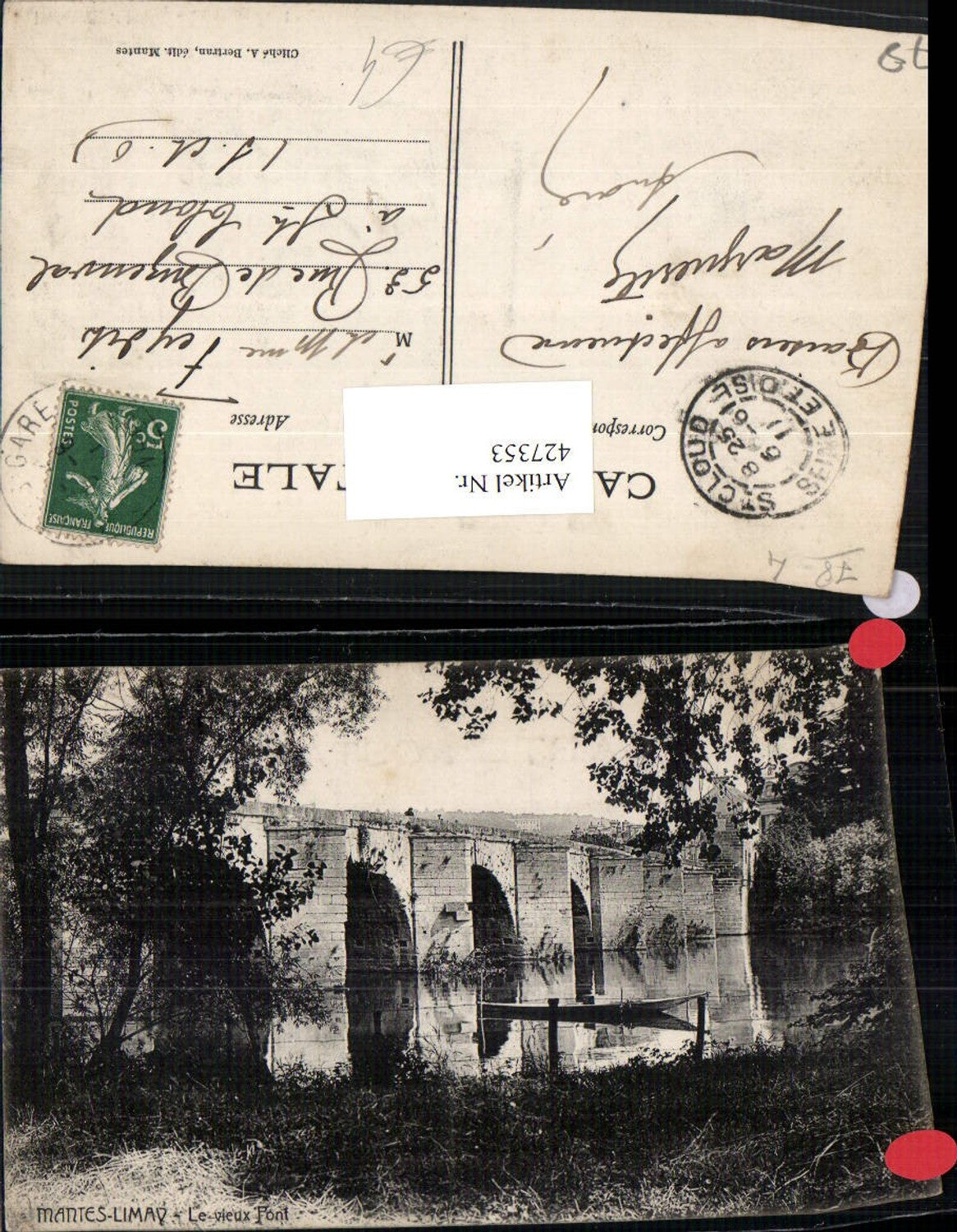 427353,Ile-de-France Yvelines Mantes-Limay Le vieux Pont Brücke