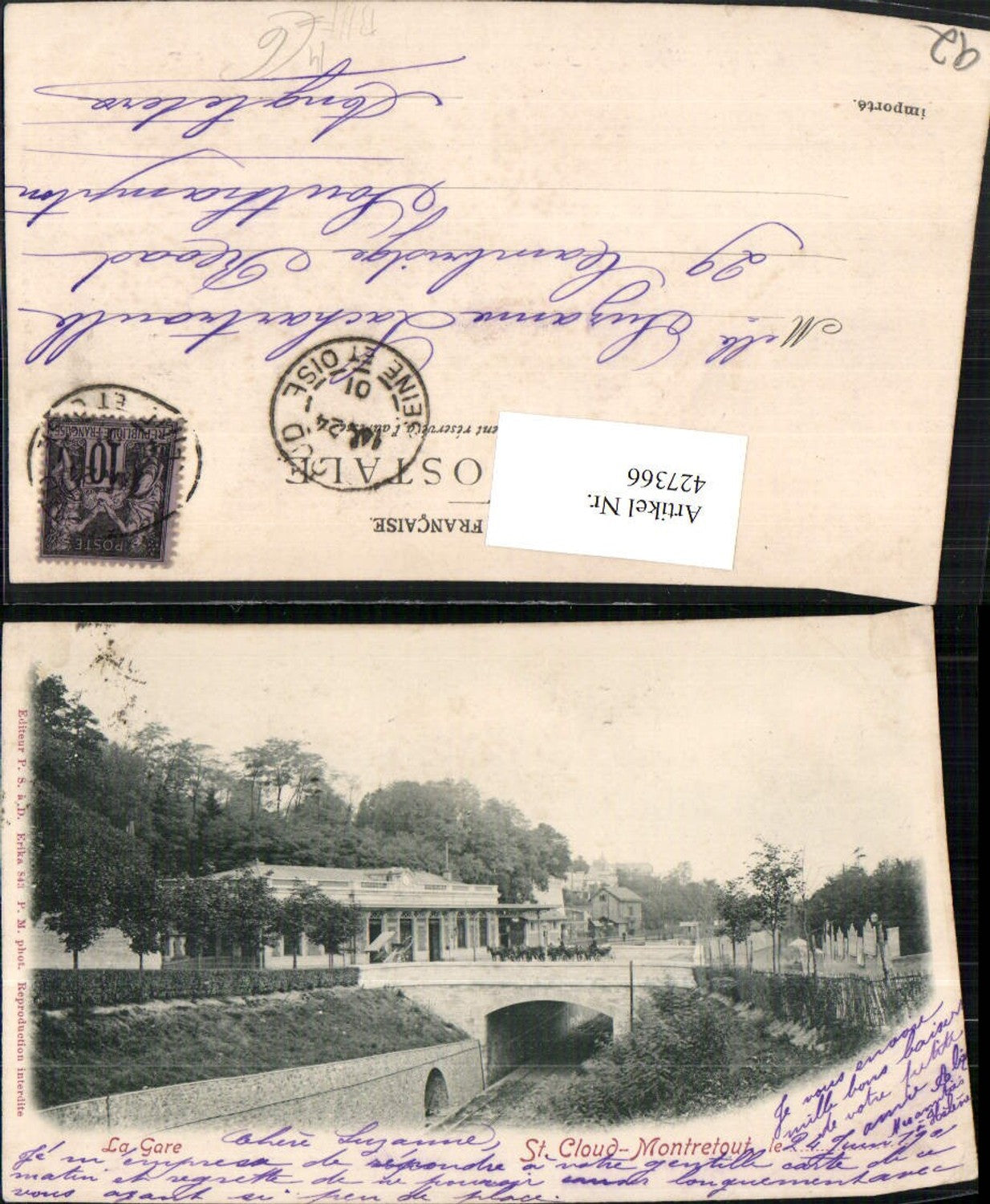 427366,Ile-de-France Hauts-de-Seine St. Cloud-Montretout La Gare Bahnhof Brücke