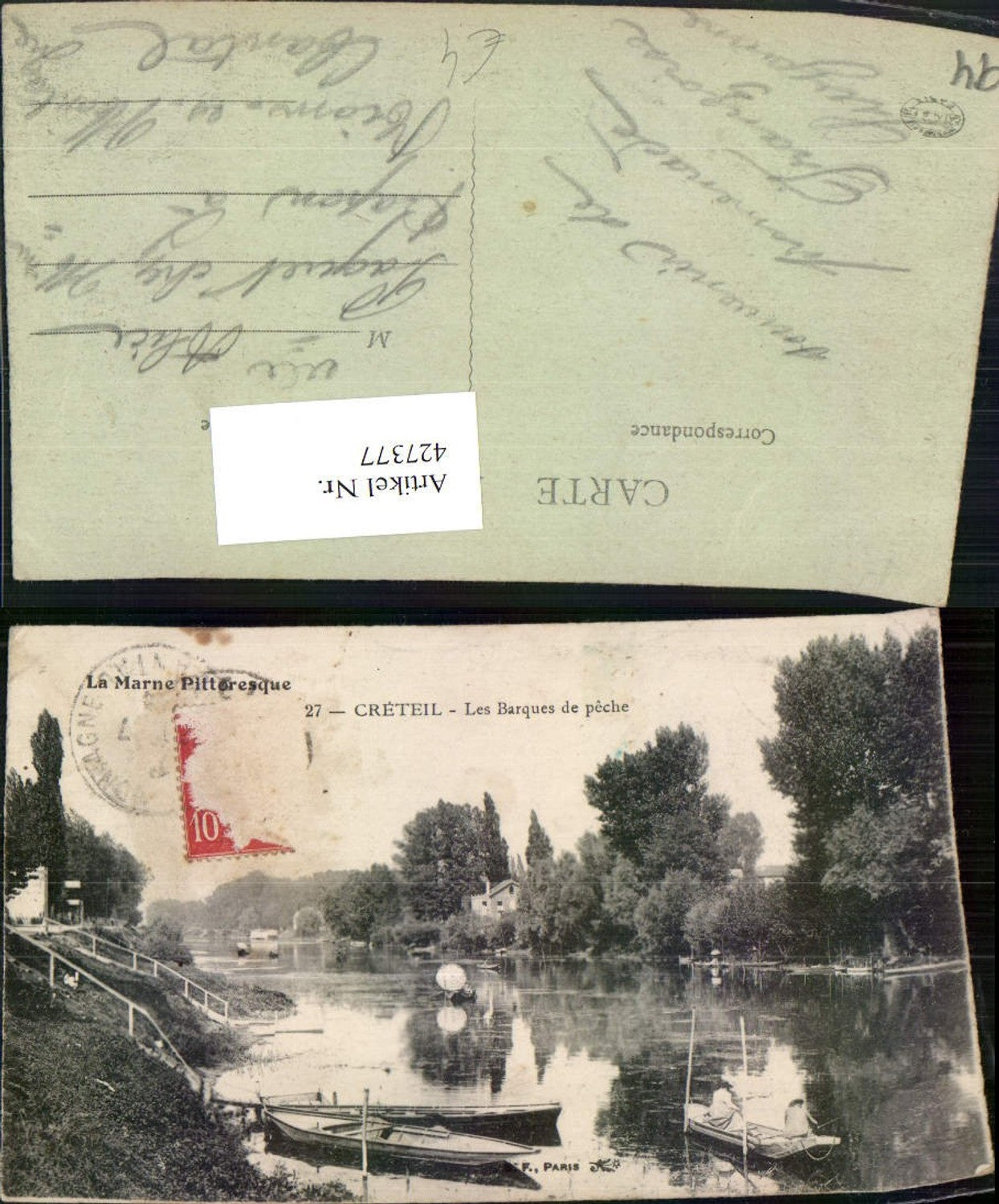427377,Ile-de-France Val-de-Marne Creteil Les Barques de peche Fluss Boote