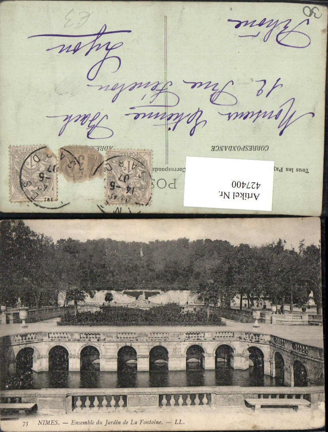 427400,Languedoc-Roussillon Gard Nimes Jardin de la Fontaine Garten