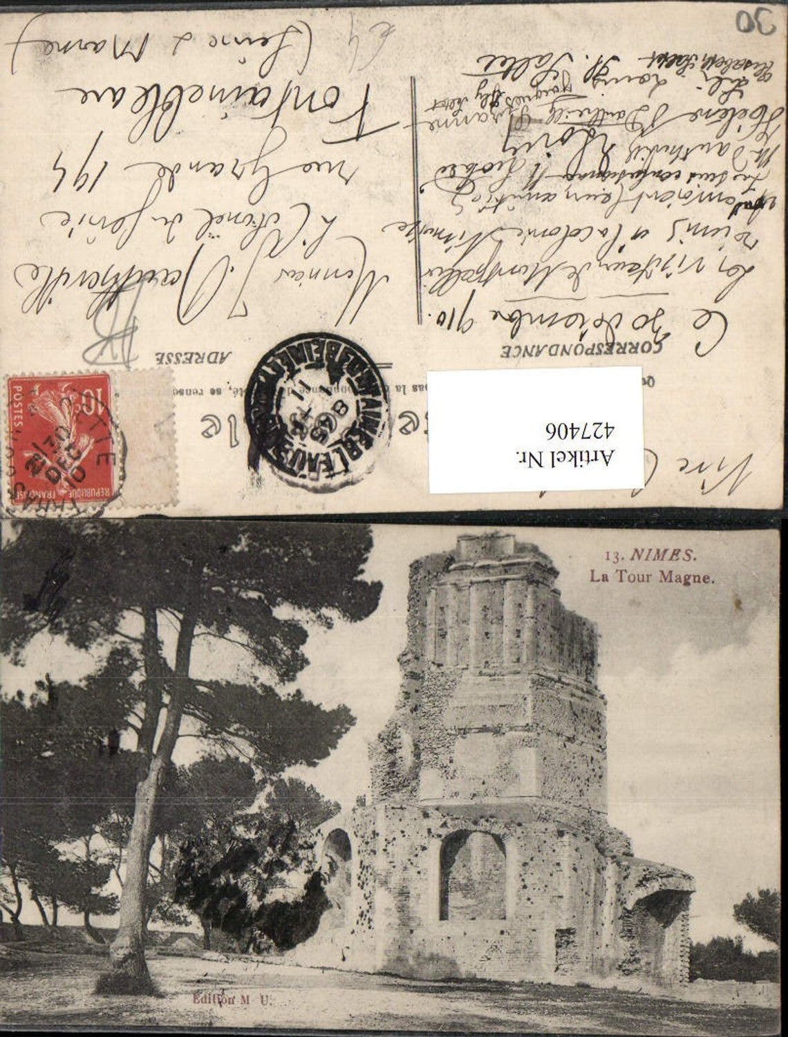 427406,Languedoc-Roussillon Gard Nimes La Tour Magne Turm