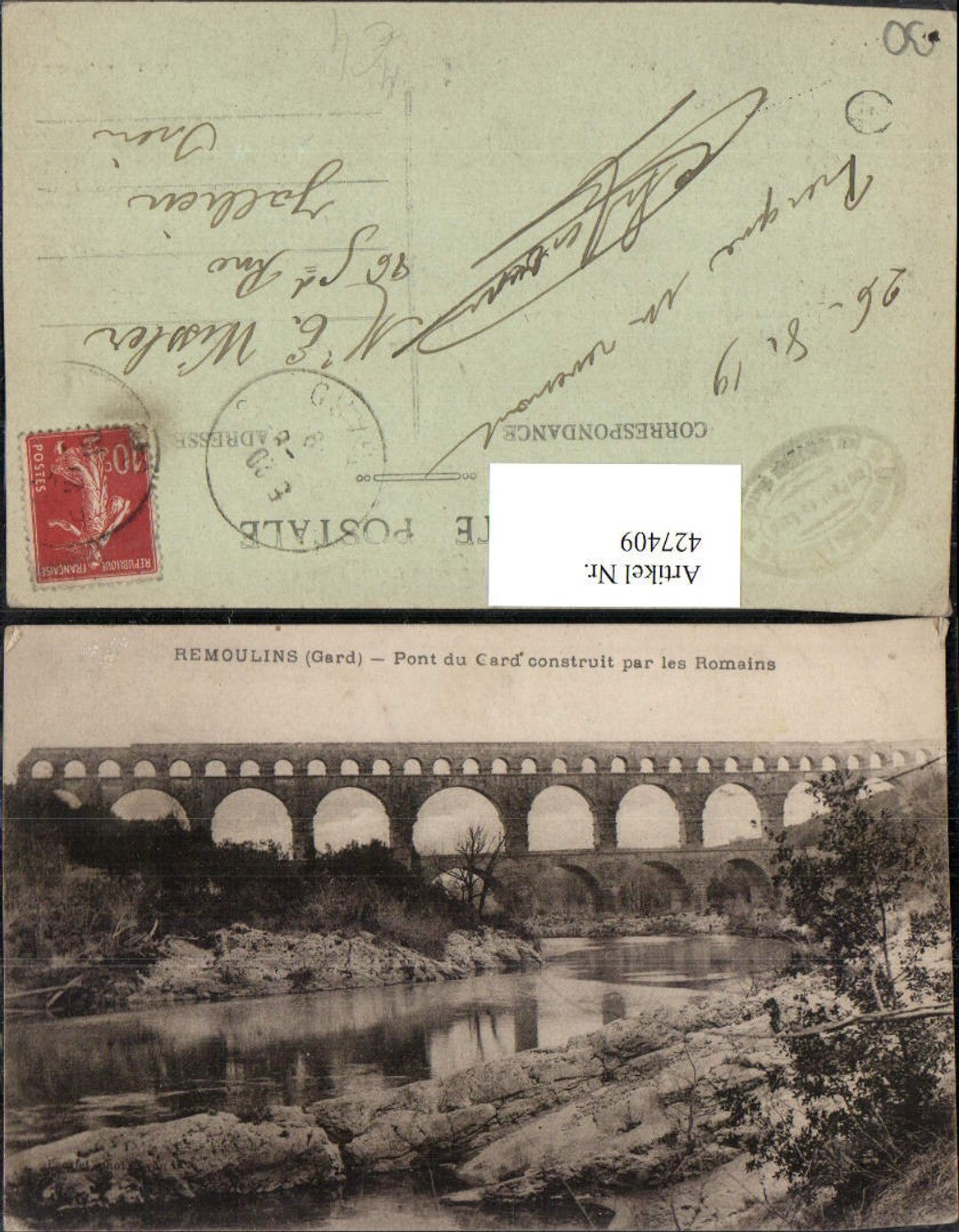427409,Languedoc-Roussillon Gard Remoulins Pont du Card Viadukt Brücke