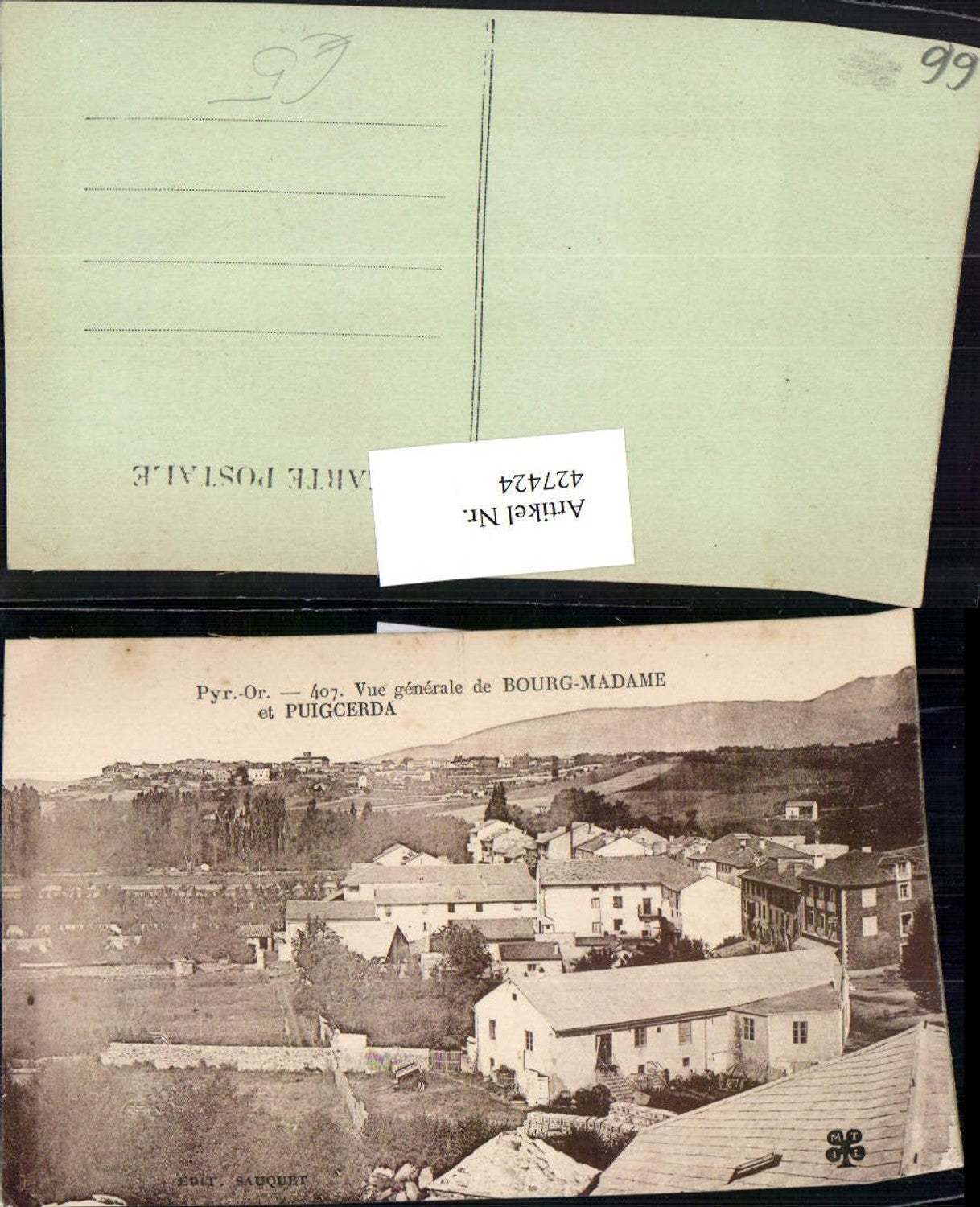 427424,Languedoc-Roussillon Pyrenees-Orientales Bourg-Madame et Puigcerda Vue generale
