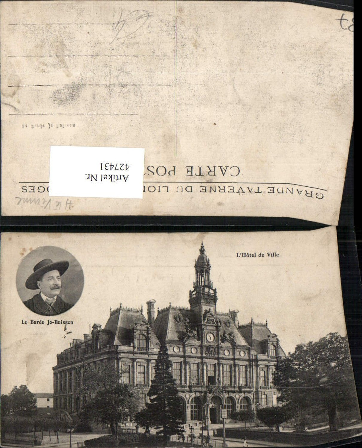 427431,Limousin Haute-Vienne Le Barde Jo-Buisson Hotel de Ville Rathaus Portrait