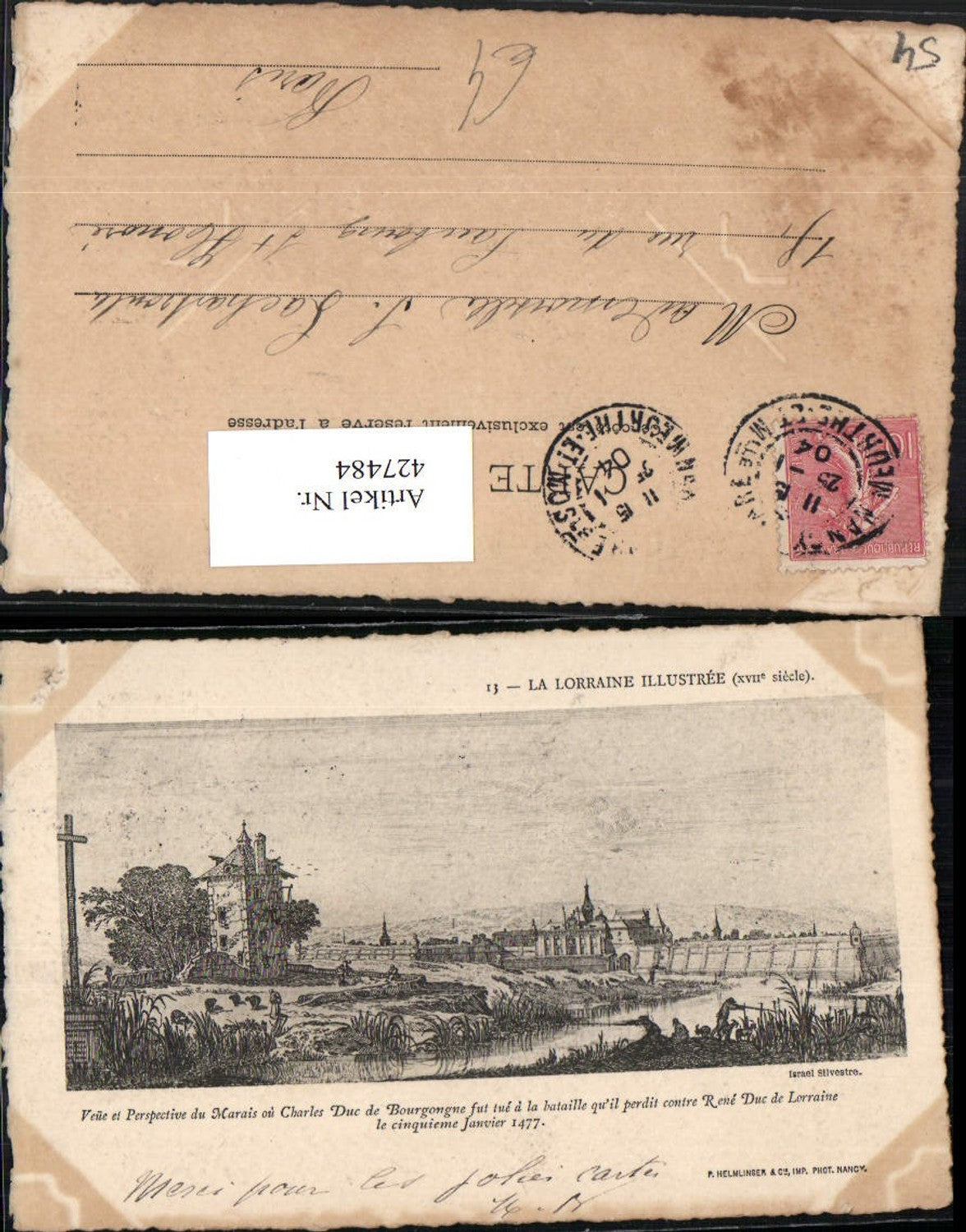 427484,Künstler AK Lothringen Meurthe-et-Moselle Marais ou Charles Duc de Bourgongne Turm
