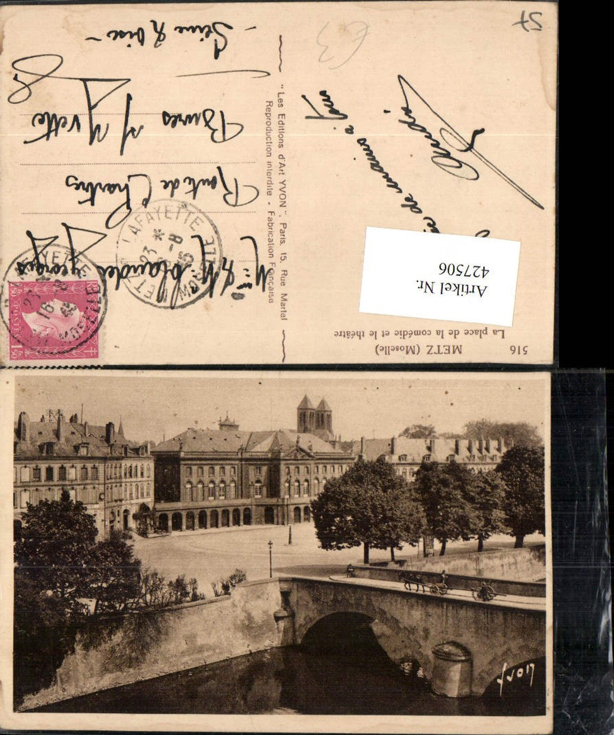 427506,Lothringen Moselle Metz La place de la comedie et le theatre Brücke