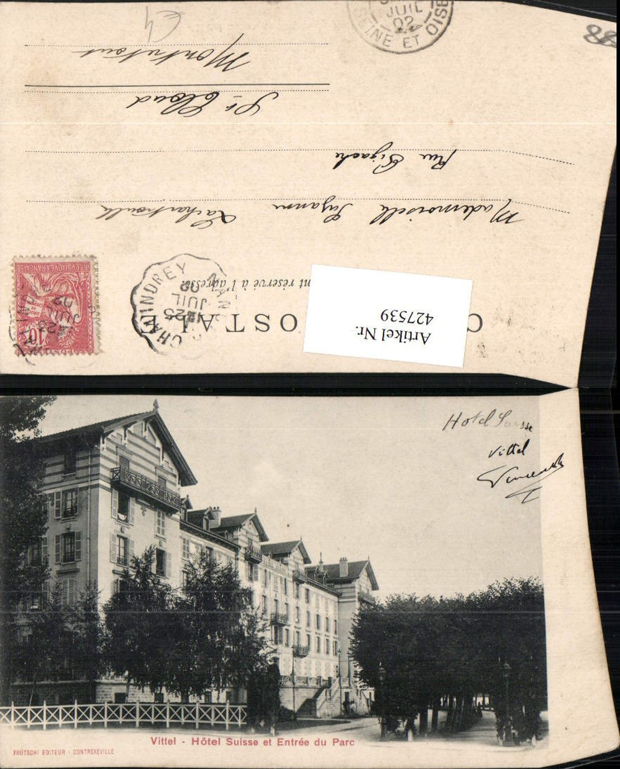 427539,Lothringen Vosges Vittel Hotel Suisse et Entree du Parc