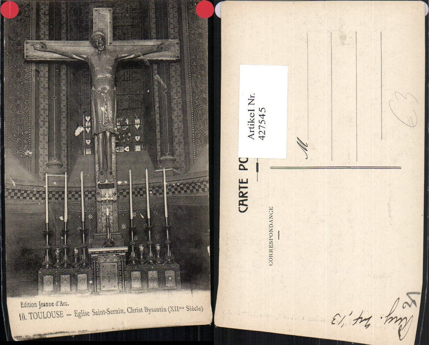 427545,Midi-Pyrenees Haute-Garonne Toulouse Eglise Saint-Sernin Christ Bysantin Kirche Altar