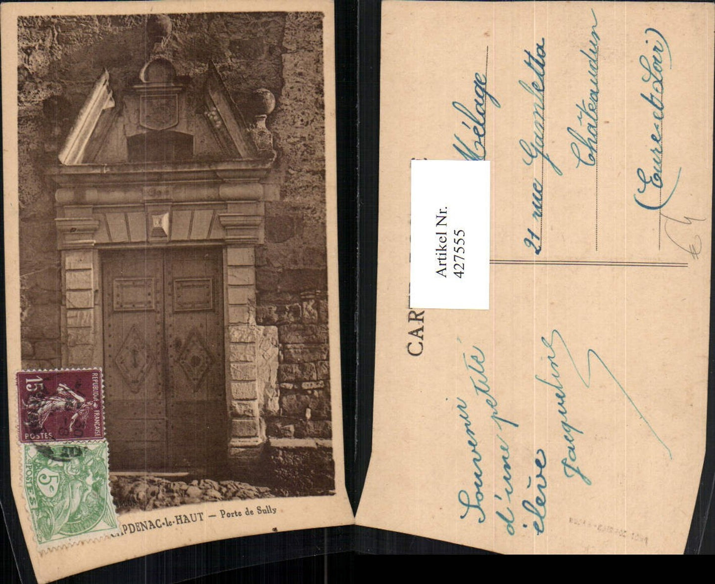 427555,Midi-Pyrenees Lot Capdenac-le-Haut Porte de Sully Portal Tor