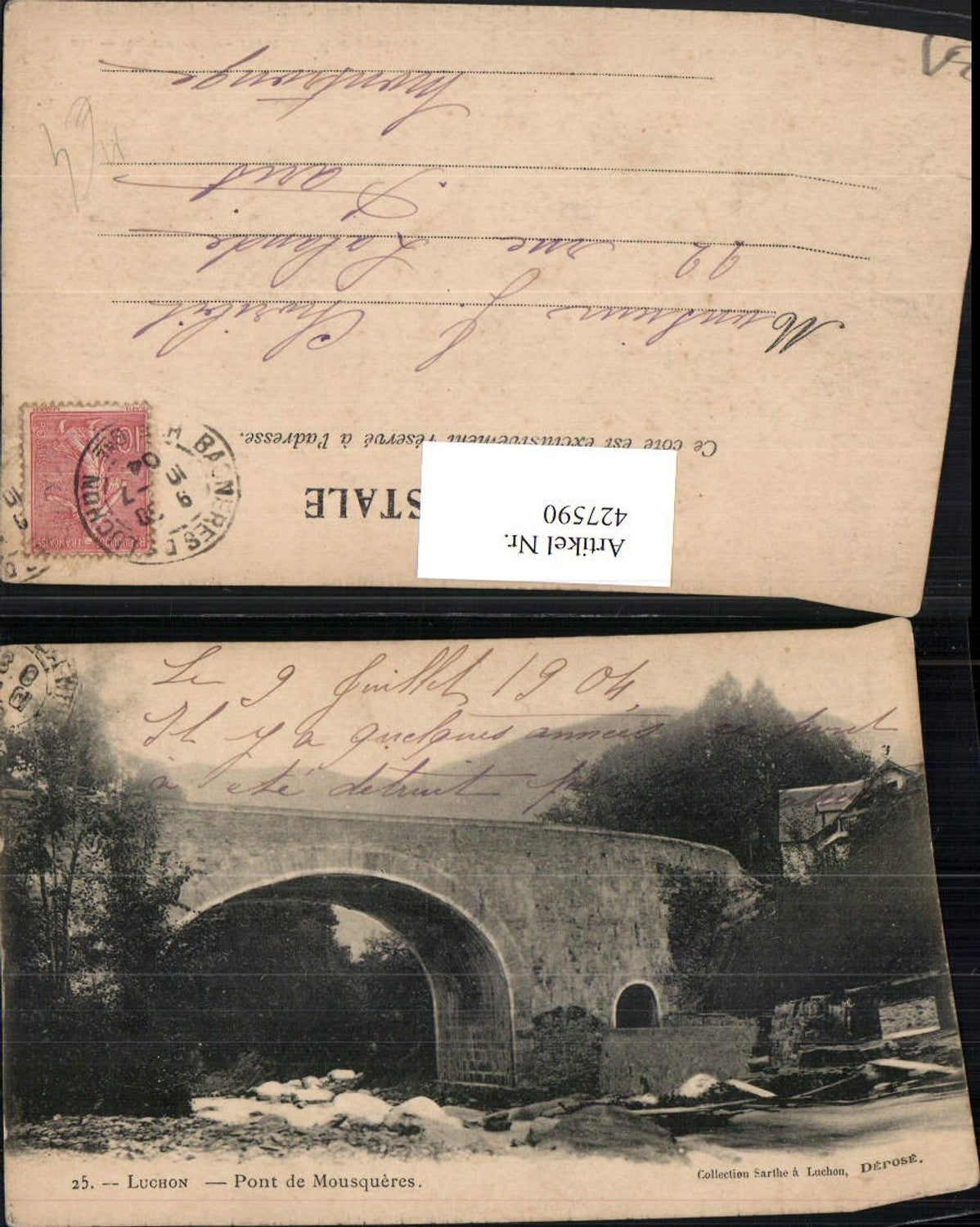 427590,Midi-Pyrenees Haute-Garonne Luchon Pont de Mousqueres Brücke