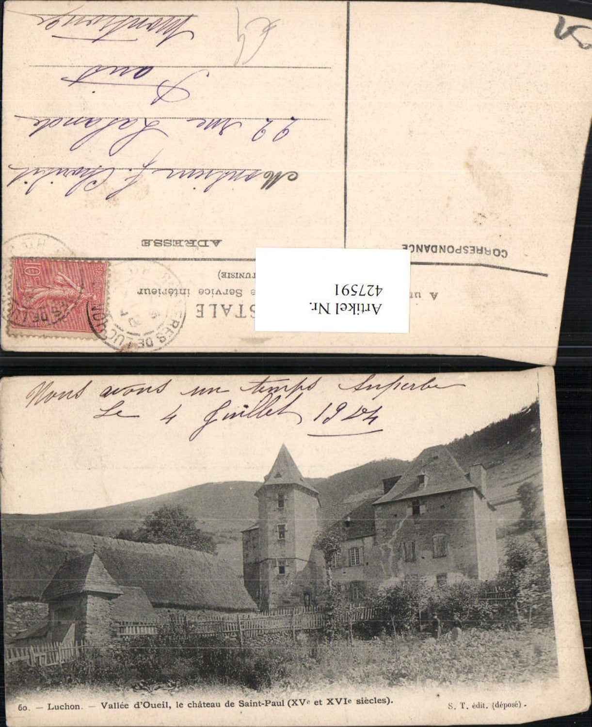 427591,Midi-Pyrenees Haute-Garonne Luchon Vallee d'Oueil le Chateau de Saint-Paul Castle