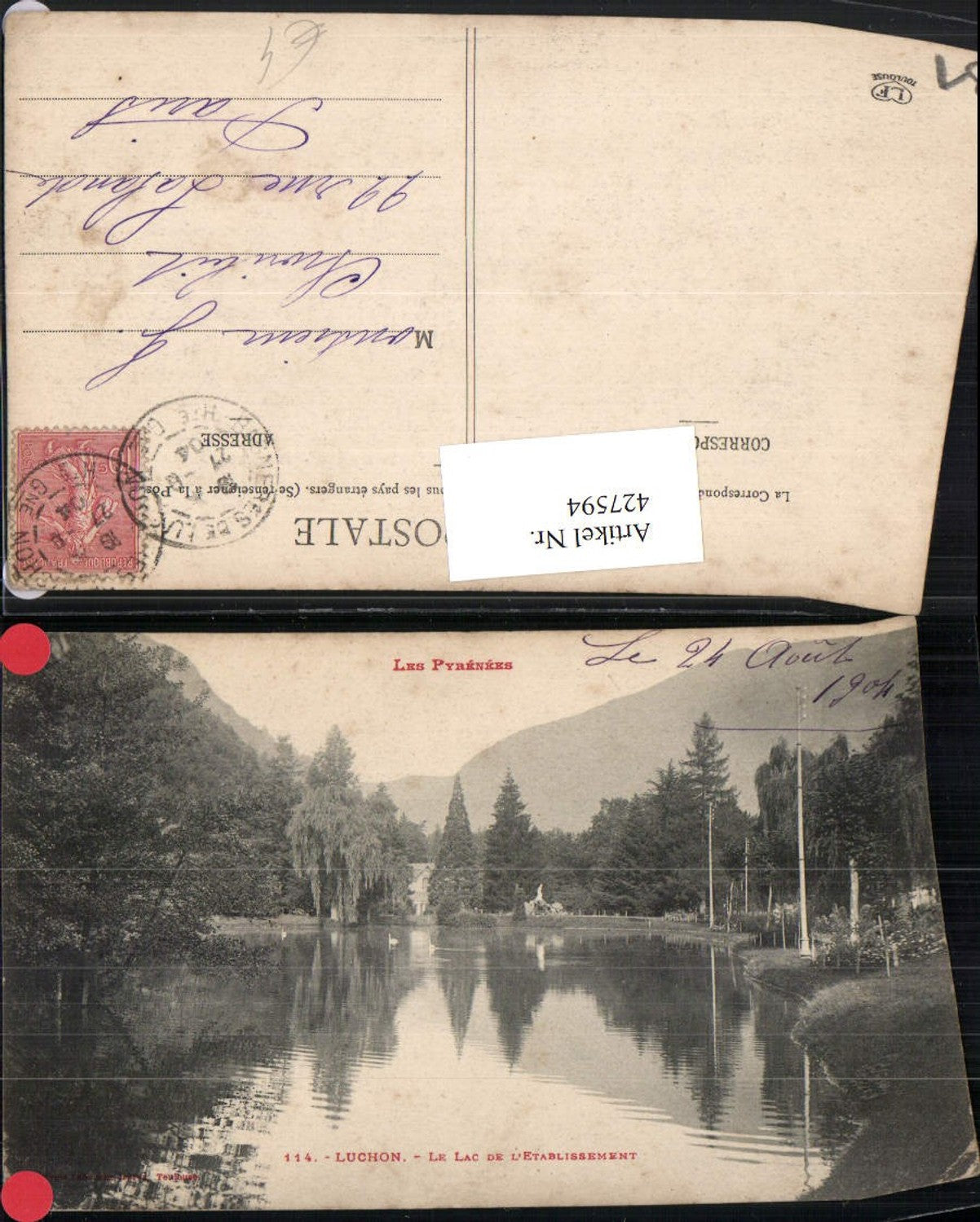 427594,Midi-Pyrenees Haute-Garonne Luchon Le Lac de l'Etablissement See Teich