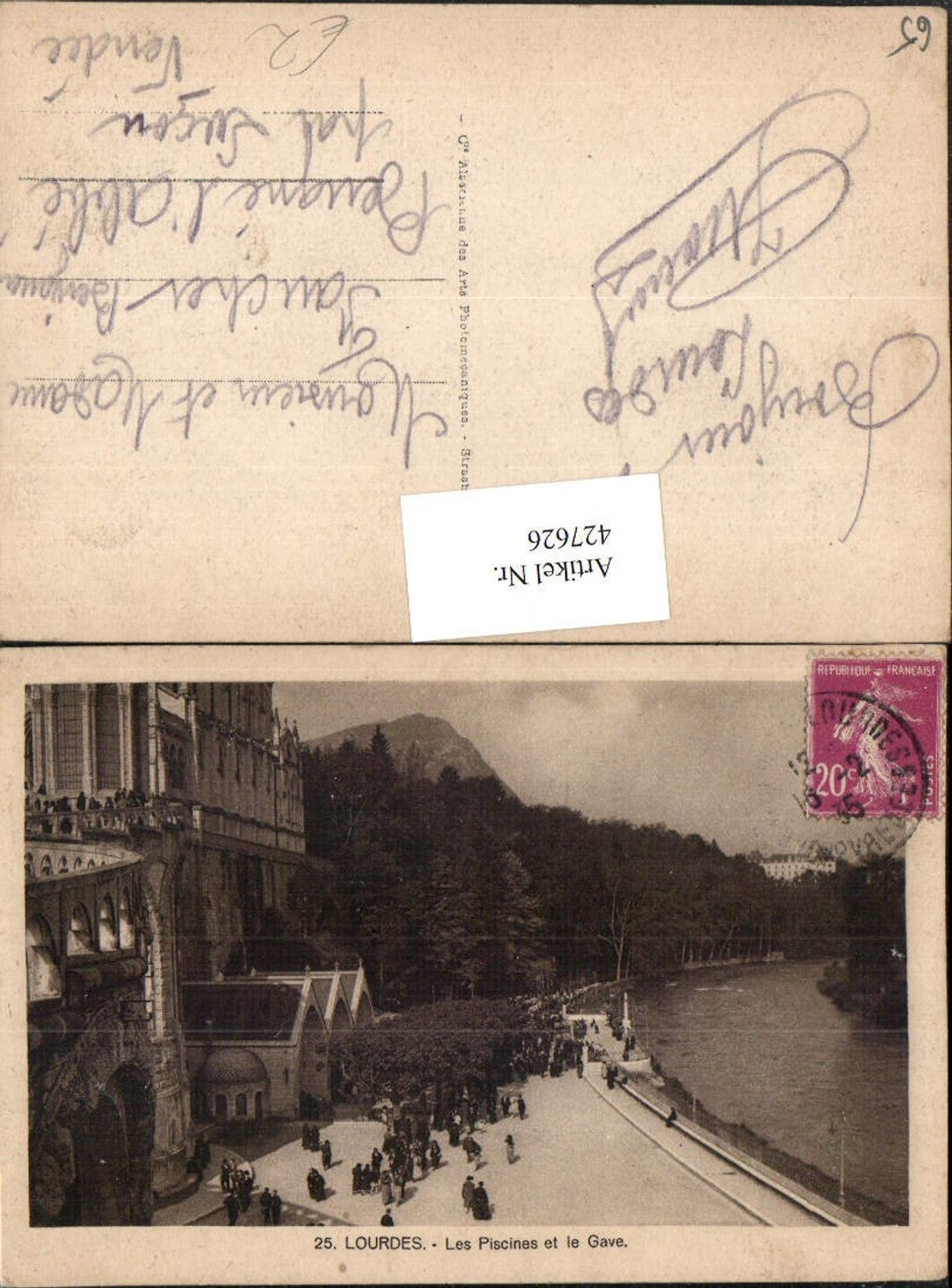 427626,Midi-Pyrenees Hautes-Pyrenees Lourdes Les Piscines et le Gave Kirche