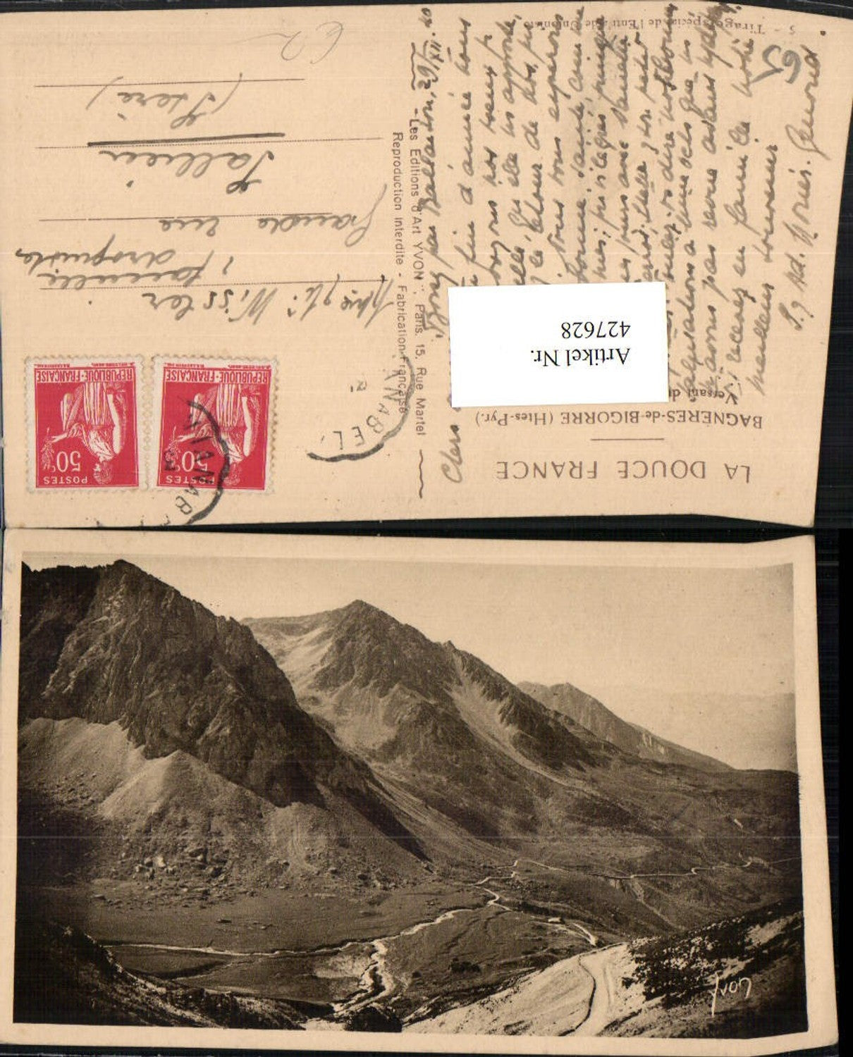 427628,Midi-Pyrenees Hautes-Pyrenees Bagneres-de-Bigorre Versant du Tourmalet vers Bareges