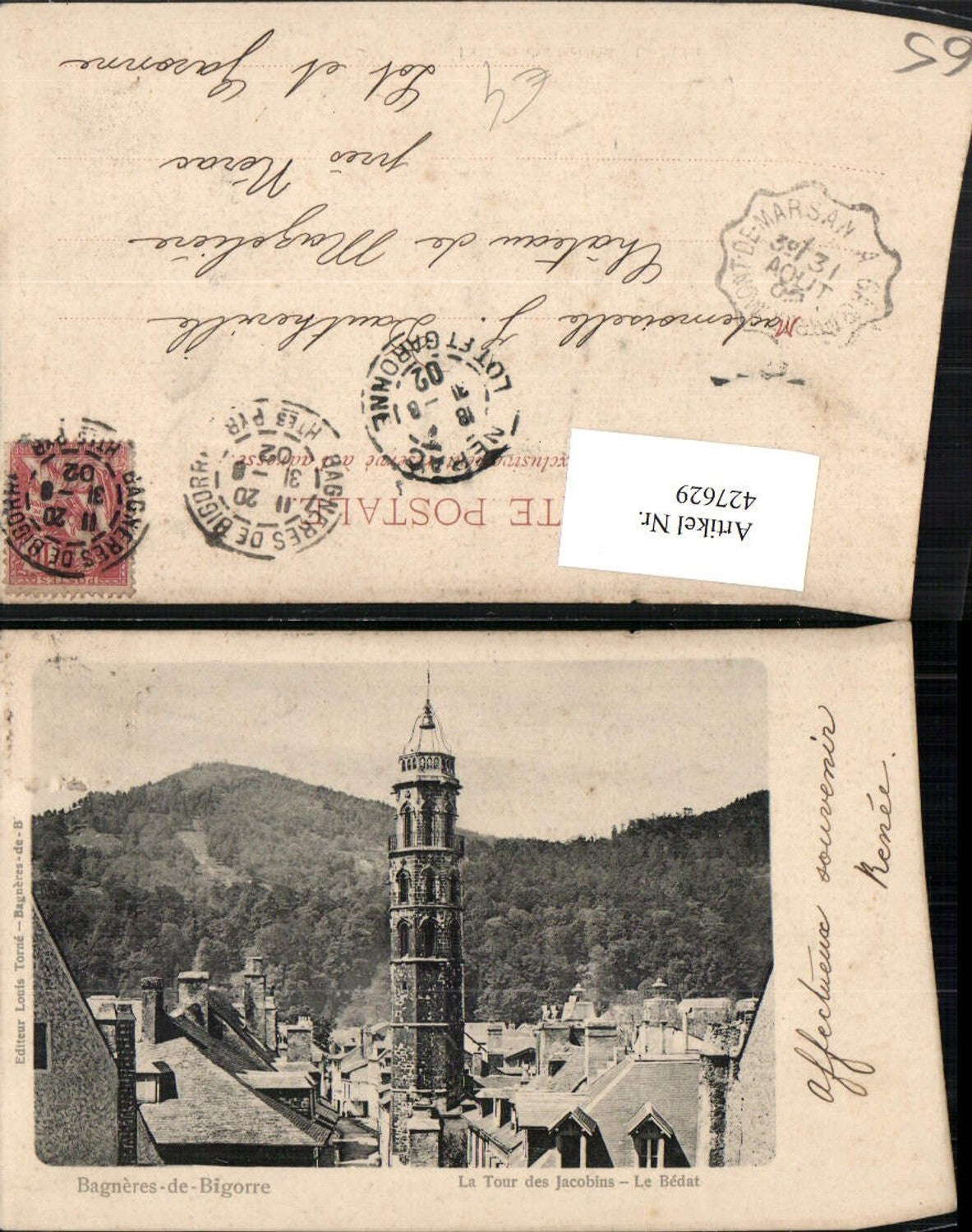 427629,Midi-Pyrenees Hautes-Pyrenees Bagneres-de-Bigorre Tour des Jsacobins Turm