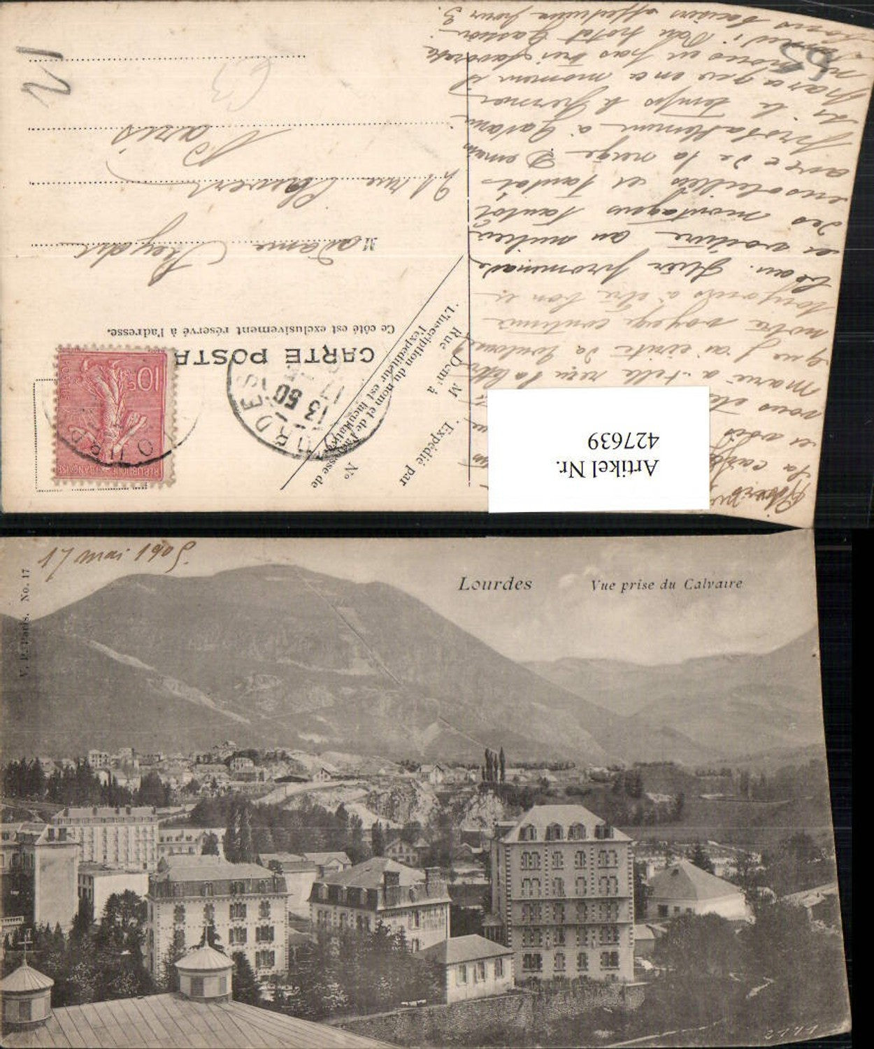 427639,Midi-Pyrenees Hautes-Pyrenees Lourdes Vue prise du Calvaire Teilansicht