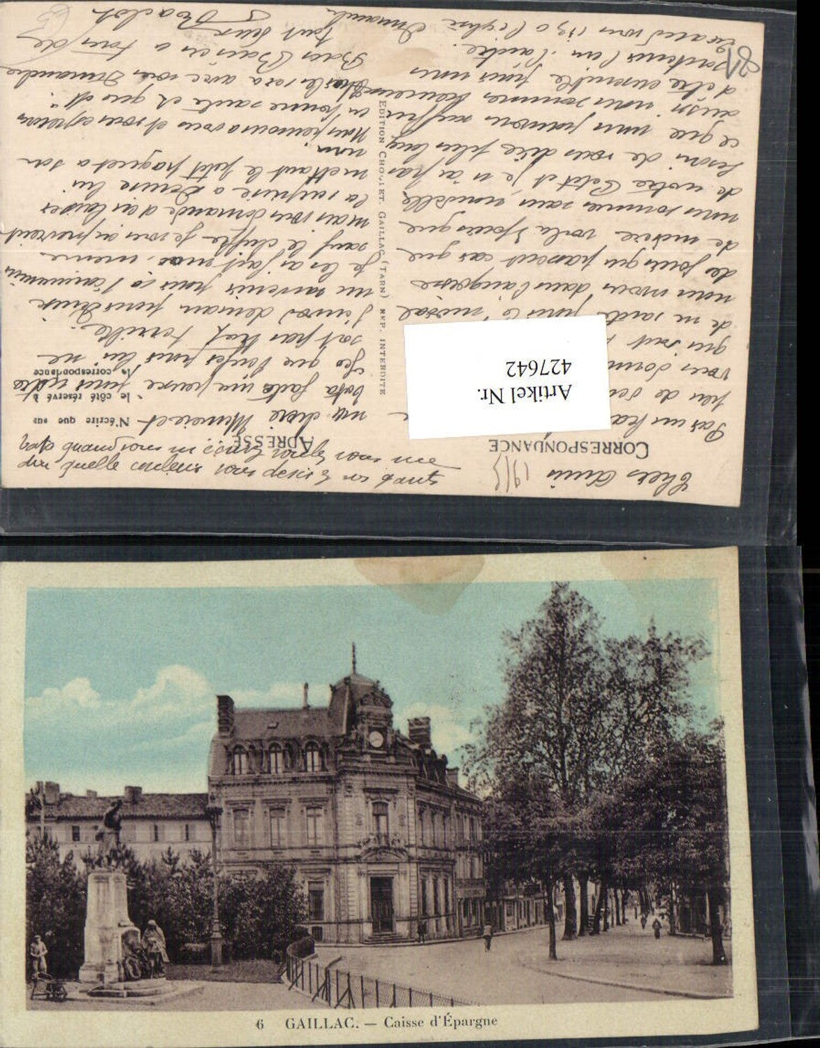 427642,Midi-Pyrenees Tarn Gaillac Caisse d'Epargne Gebäude Denkmal