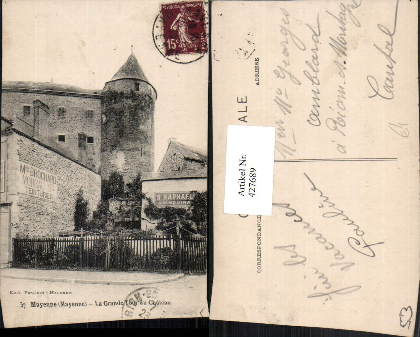427689,Pays de la Loire Mayenne La Grande Tour du Chateau Schloss Turm