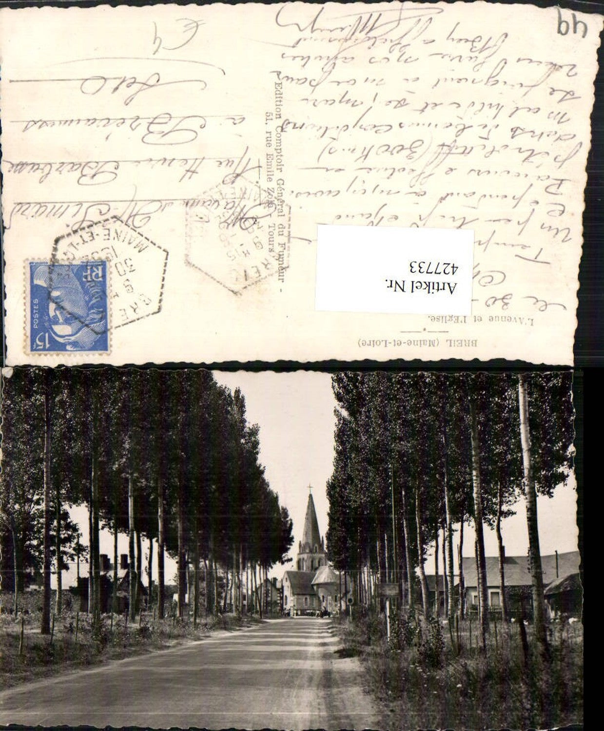 427733,Pays de la Loire Maine-et-Loire Breil L'Avenue et l'Eglise Straßenansicht