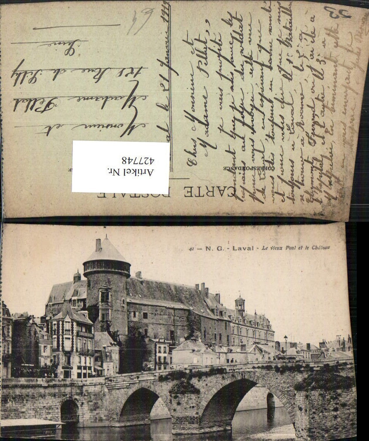 427748,Pays de la Loire Mayenne Laval Le vieux Pont et le Chateau Brücke Schloss