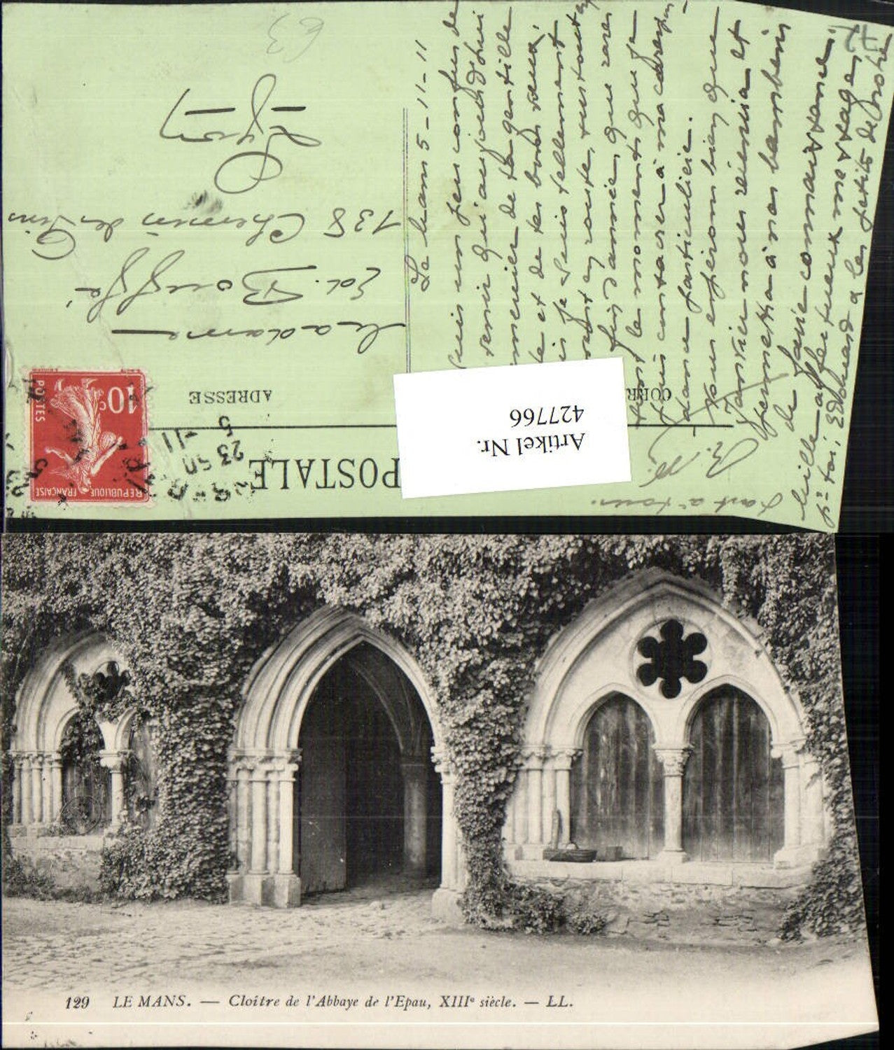 427766,Pays de la Loire Sarthe Le Mans Cloitre de Abbaye de Epau Kloster
