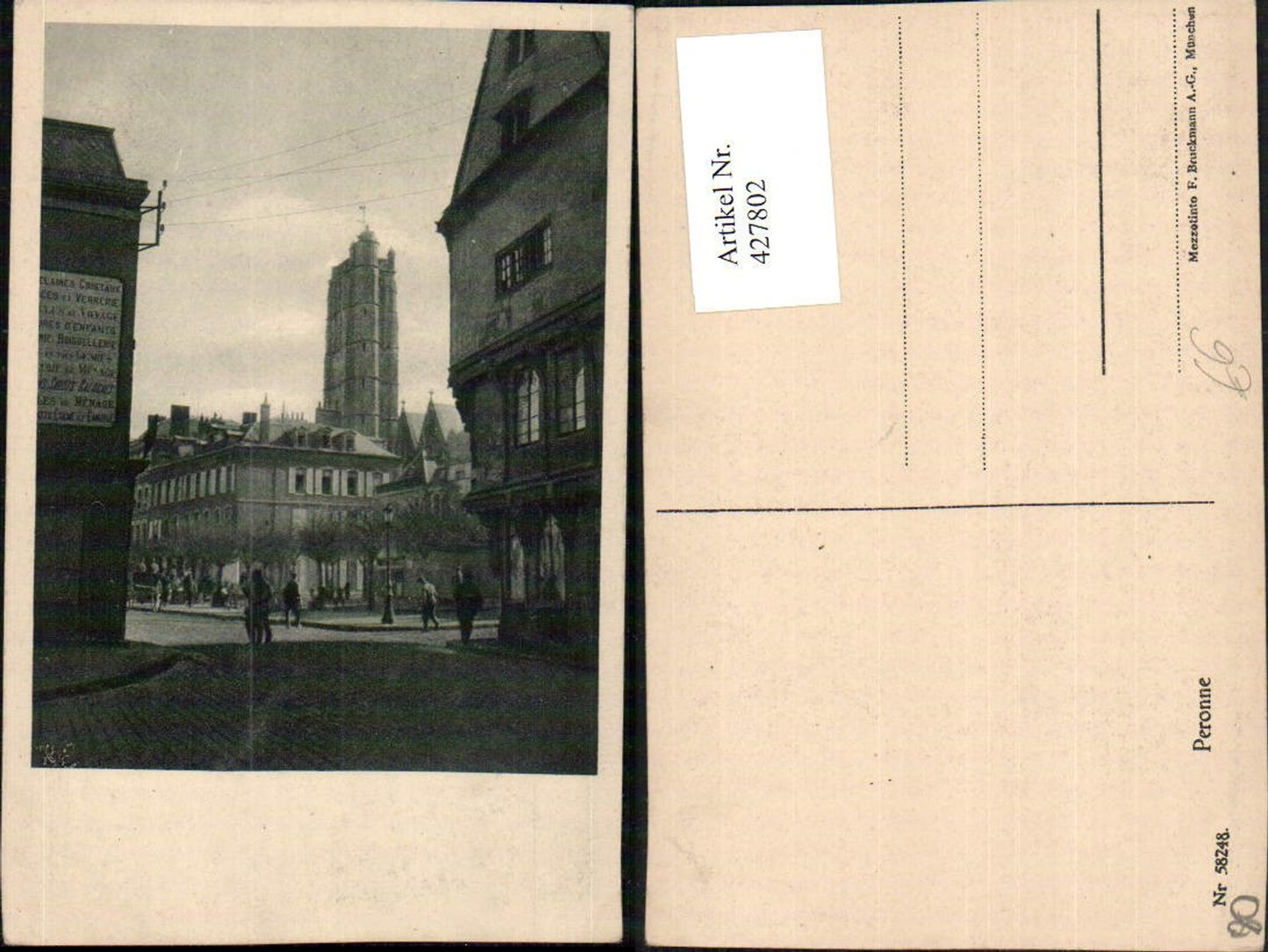 427802,Picardie Somme Peronne Straßenansicht Turm