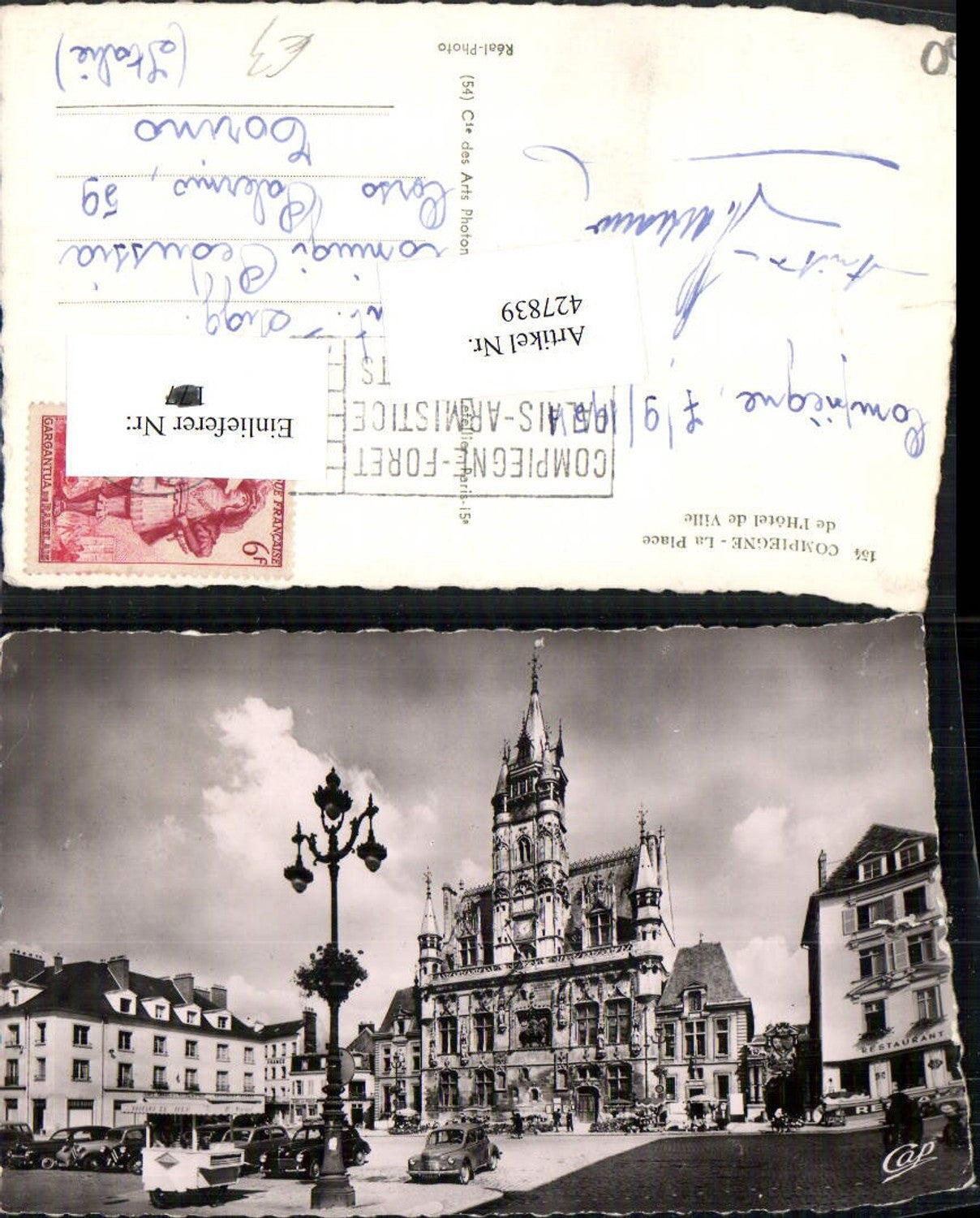 427839,Picardie Oise Compiegne La Place de l'Hotel de Ville Rathaus Platz